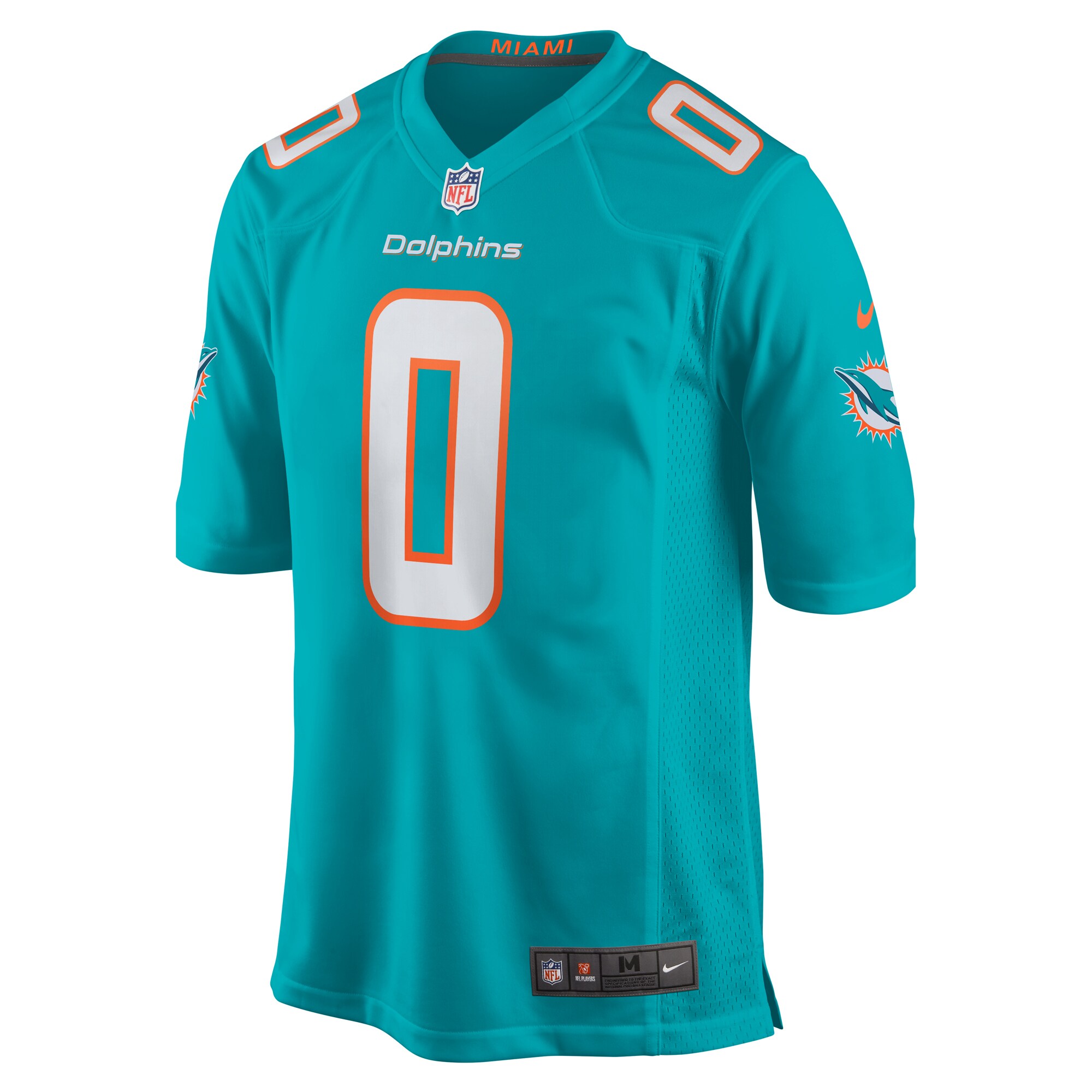 Alternative view of Men's Miami Dolphins Braxton Berrios Aqua Game Jersey JS2283 nicesnker