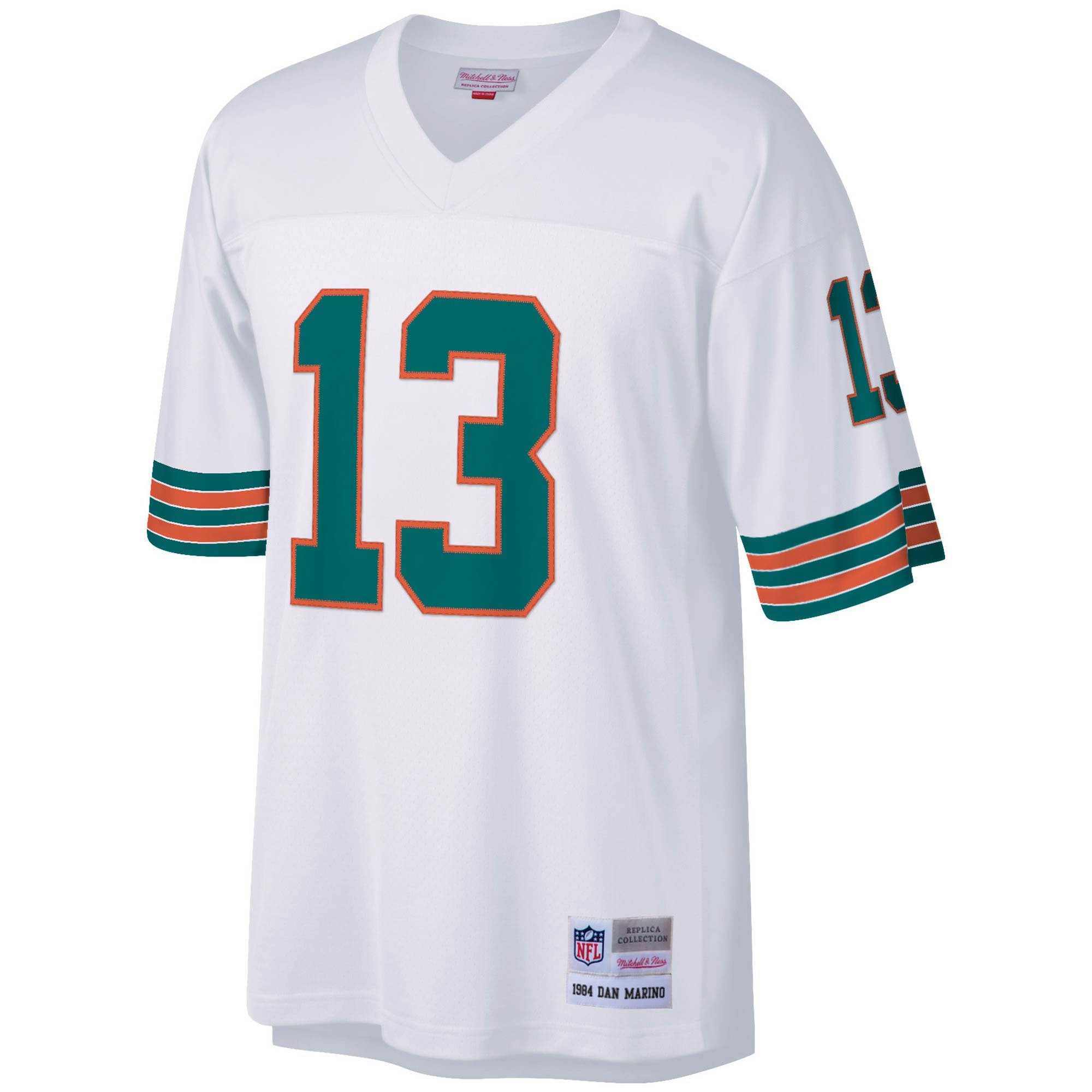 Alternative view of Men's Miami Dolphins Dan Marino Mitchell & Ness White Big & Tall 1984 Retired Player Jersey JS8611 nicesnker