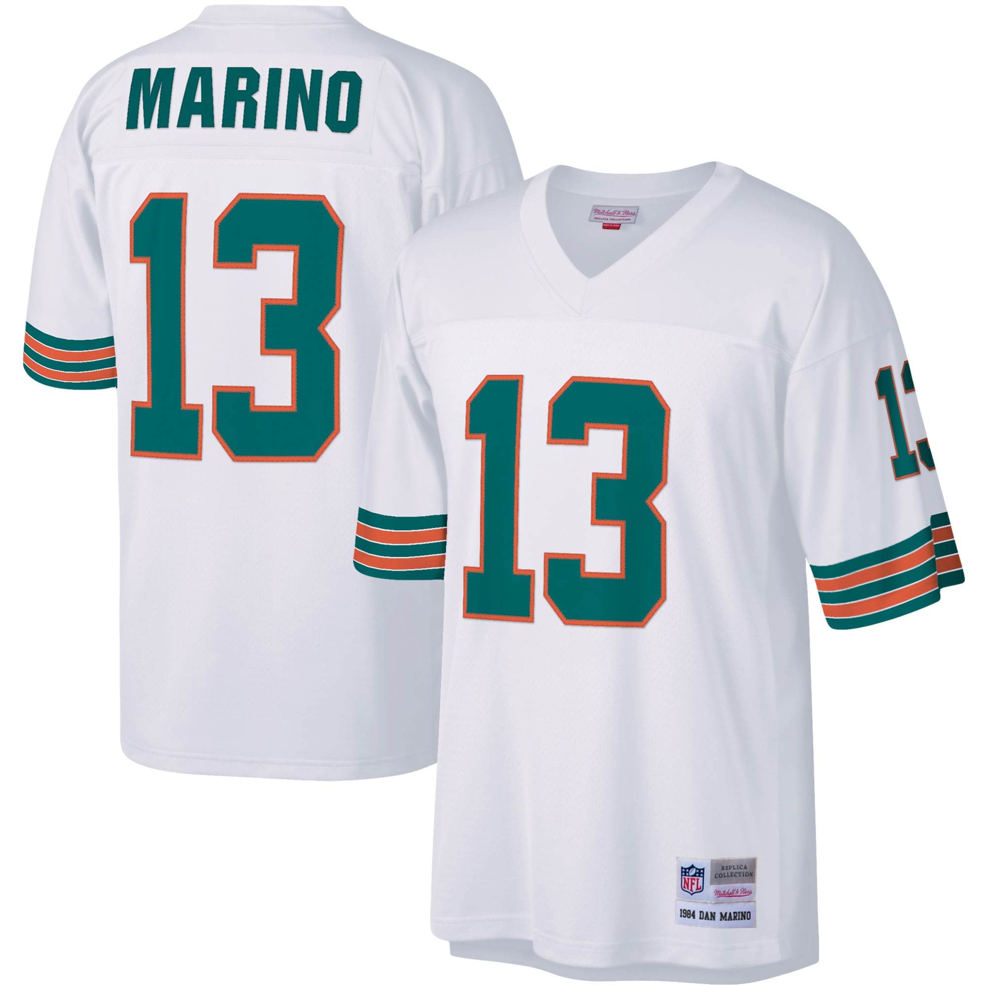Men's Miami Dolphins Dan Marino Mitchell & Ness White Big & Tall 1984 Retired Player Jersey JS8611 nicesnker