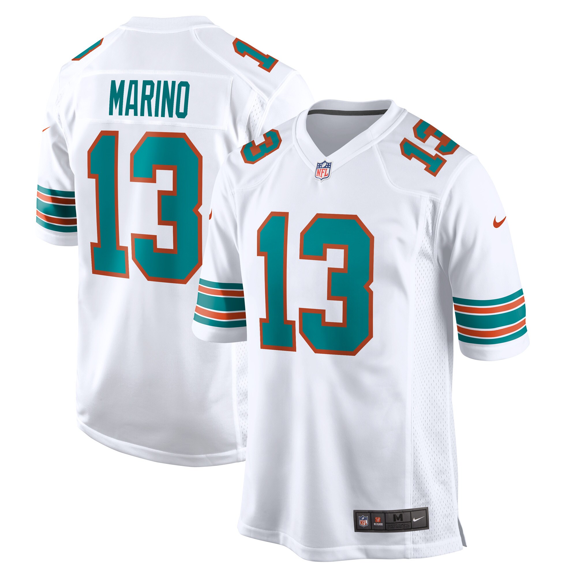 Men's Miami Dolphins Dan Marino White Retired Player Jersey JS5322 nicesnker