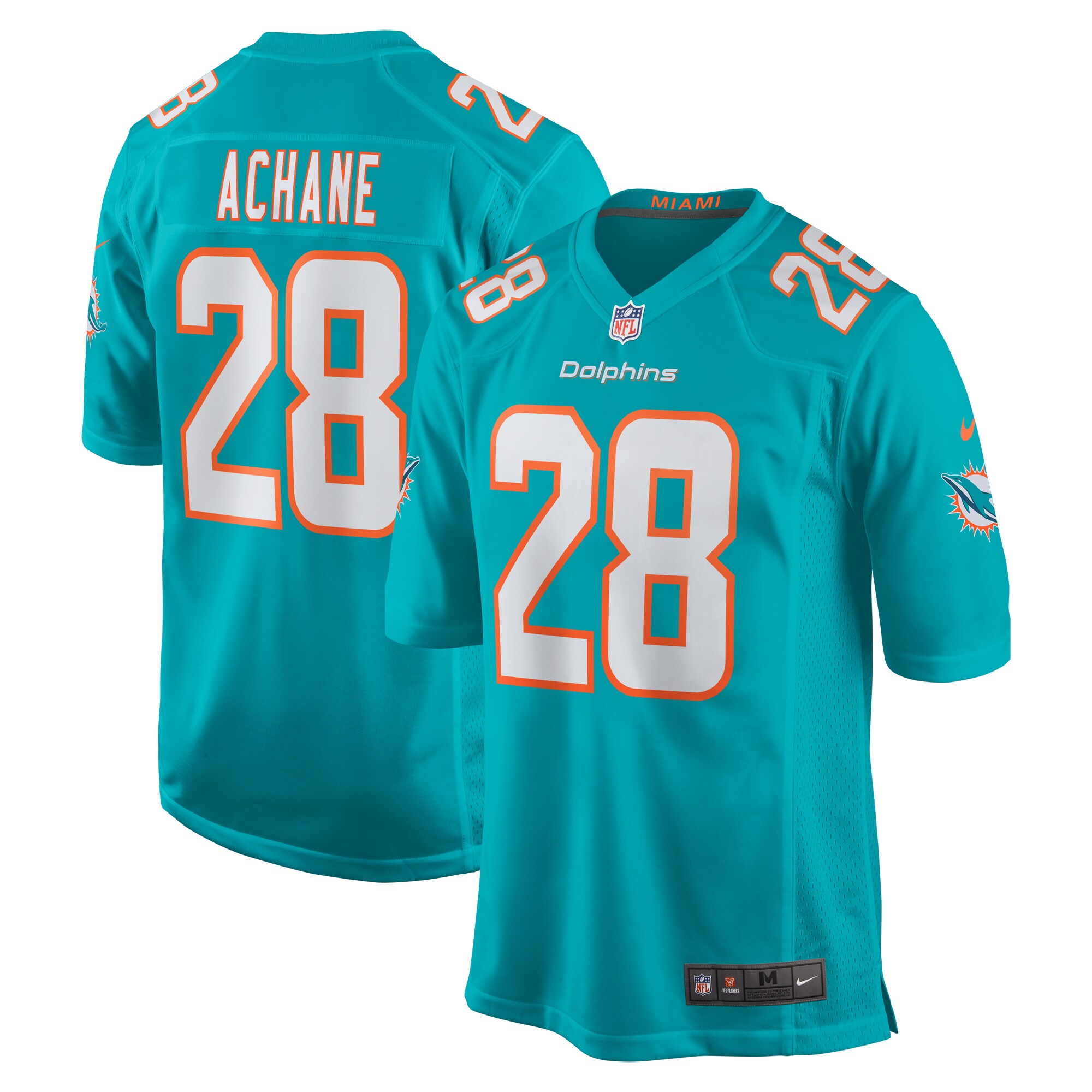 Men's Miami Dolphins Devon Achane Aqua Player Game Jersey JS7173 nicesnker