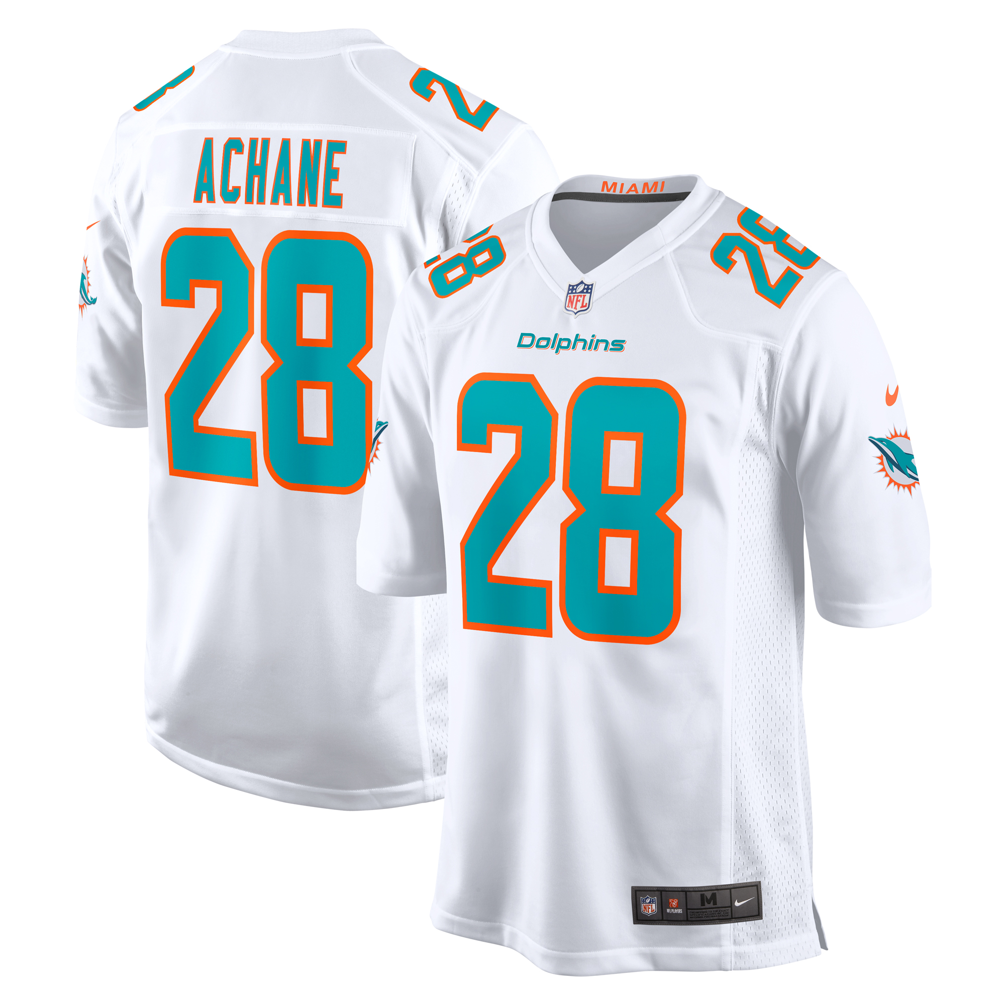 Men's Miami Dolphins Devon Achane White Player Game Jersey JS4171 nicesnker