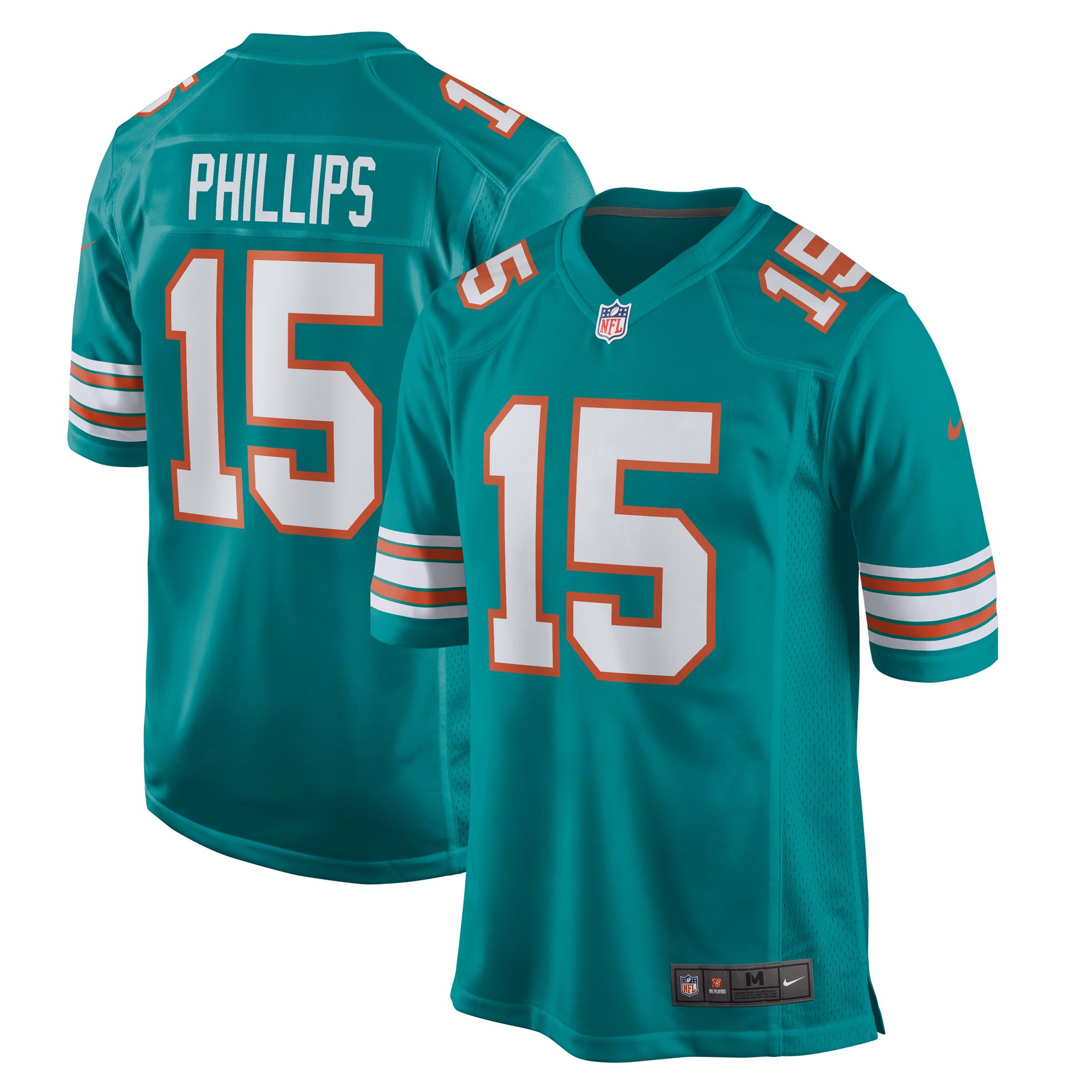 Men's Miami Dolphins Jaelan Phillips Aqua Alternate Game Jersey JS2164 nicesnker