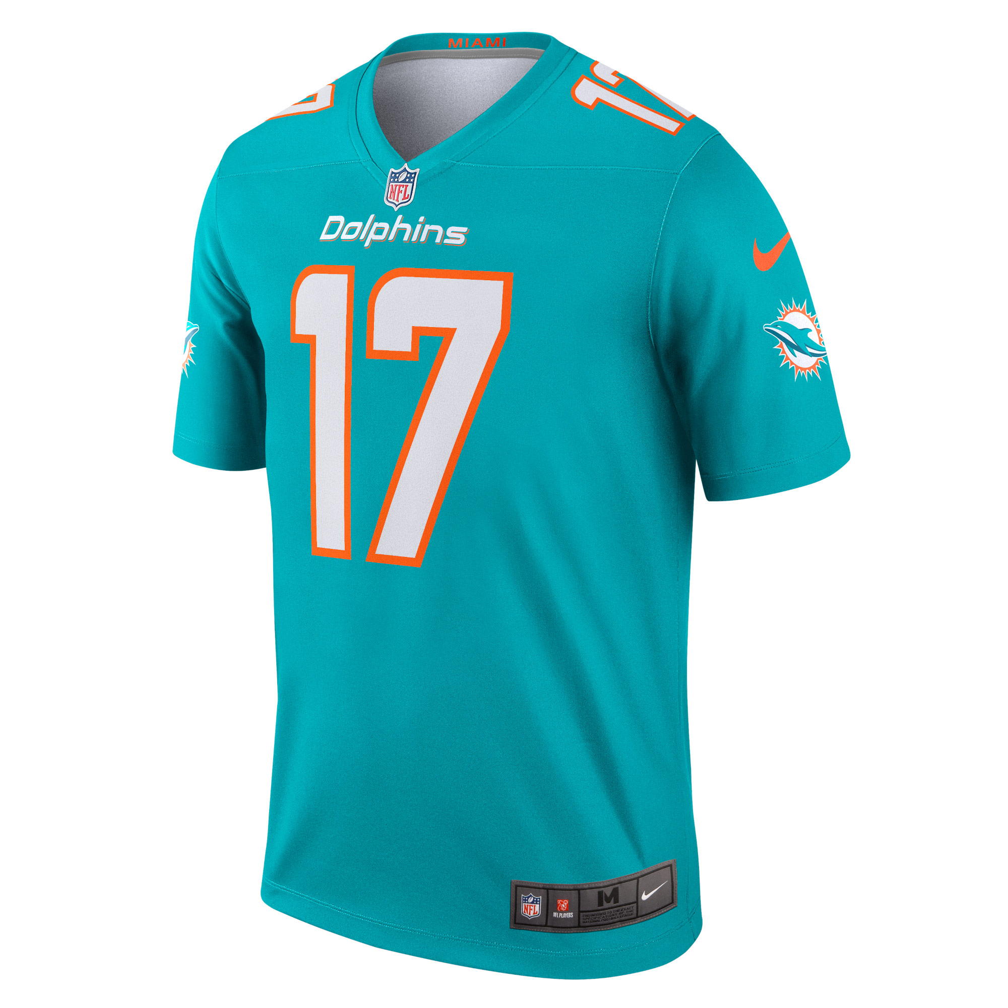 Alternative view of Men's Miami Dolphins Jaylen Waddle Aqua Team Legend Player Performance Top JS7380 nicesnker