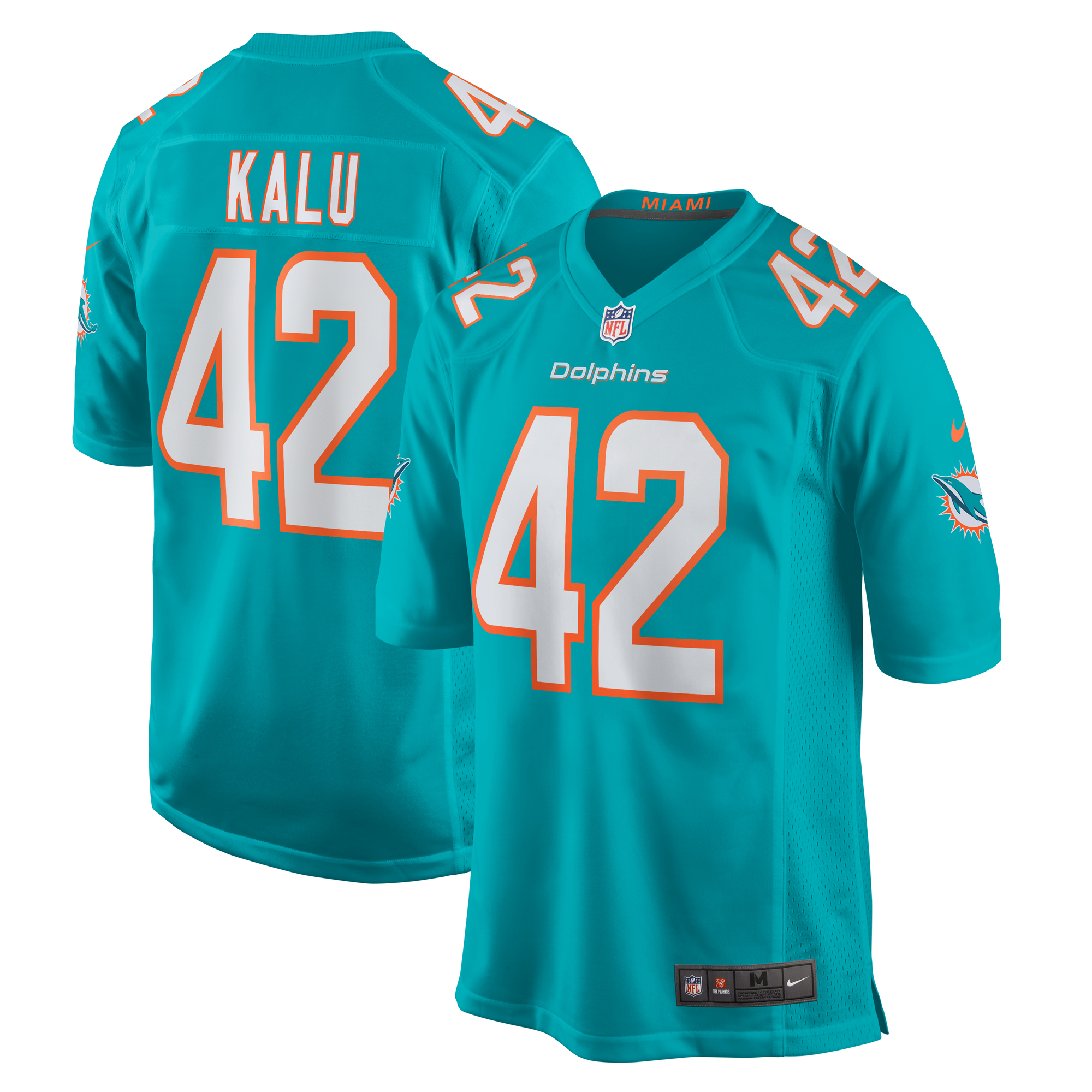 Men's Miami Dolphins Joshua Kalu Aqua Team Game Jersey JS1354 nicesnker