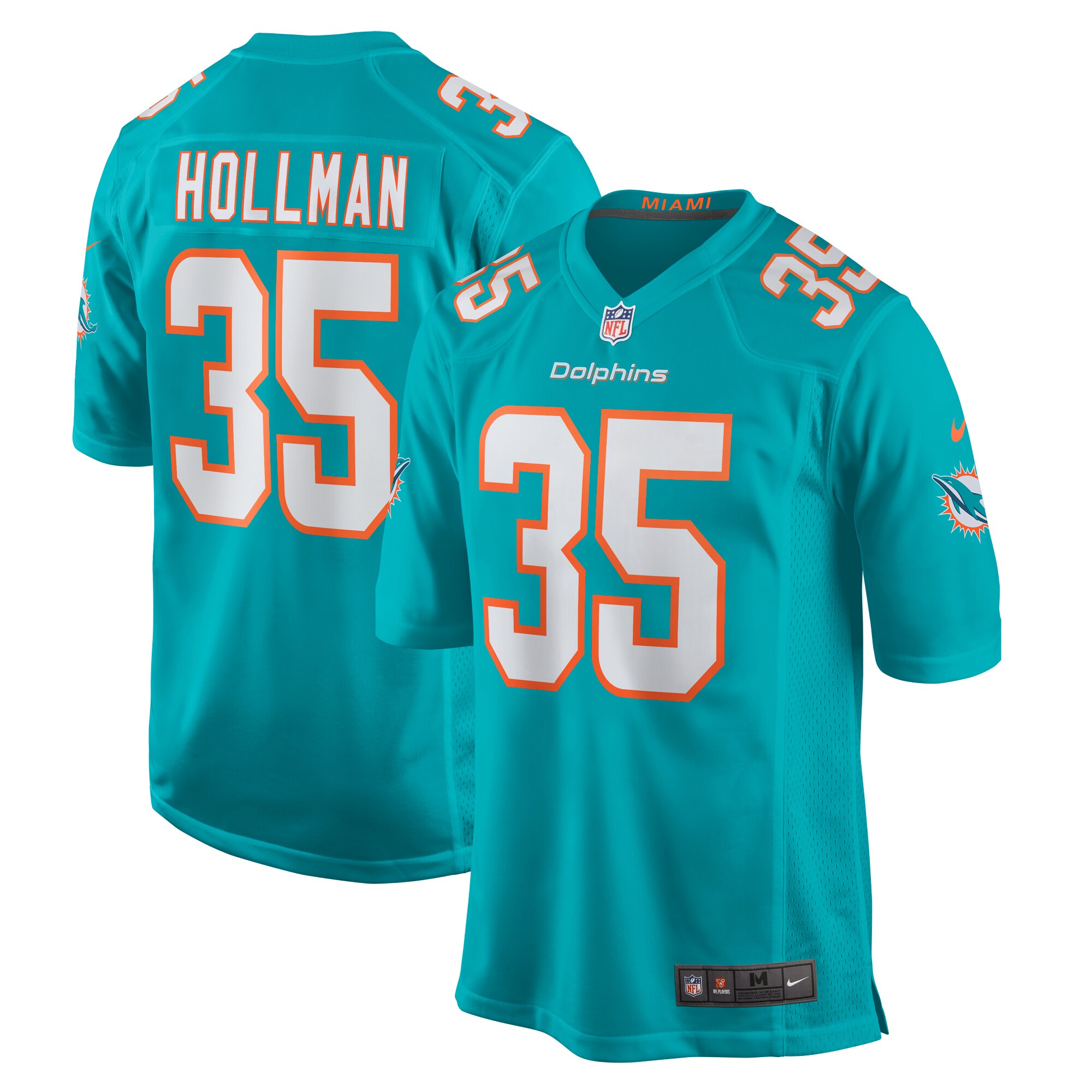 Men's Miami Dolphins Ka'Dar Hollman Aqua Home Game Player Jersey JS4965 nicesnker