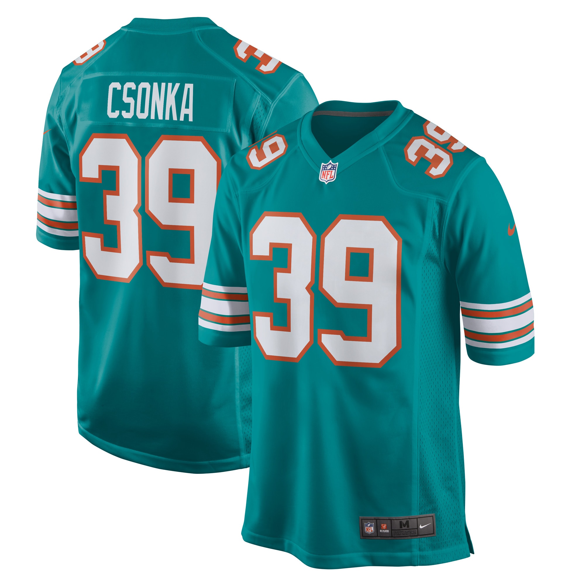 Men's Miami Dolphins Larry Csonka Aqua Retired Player Jersey JS3373 nicesnker