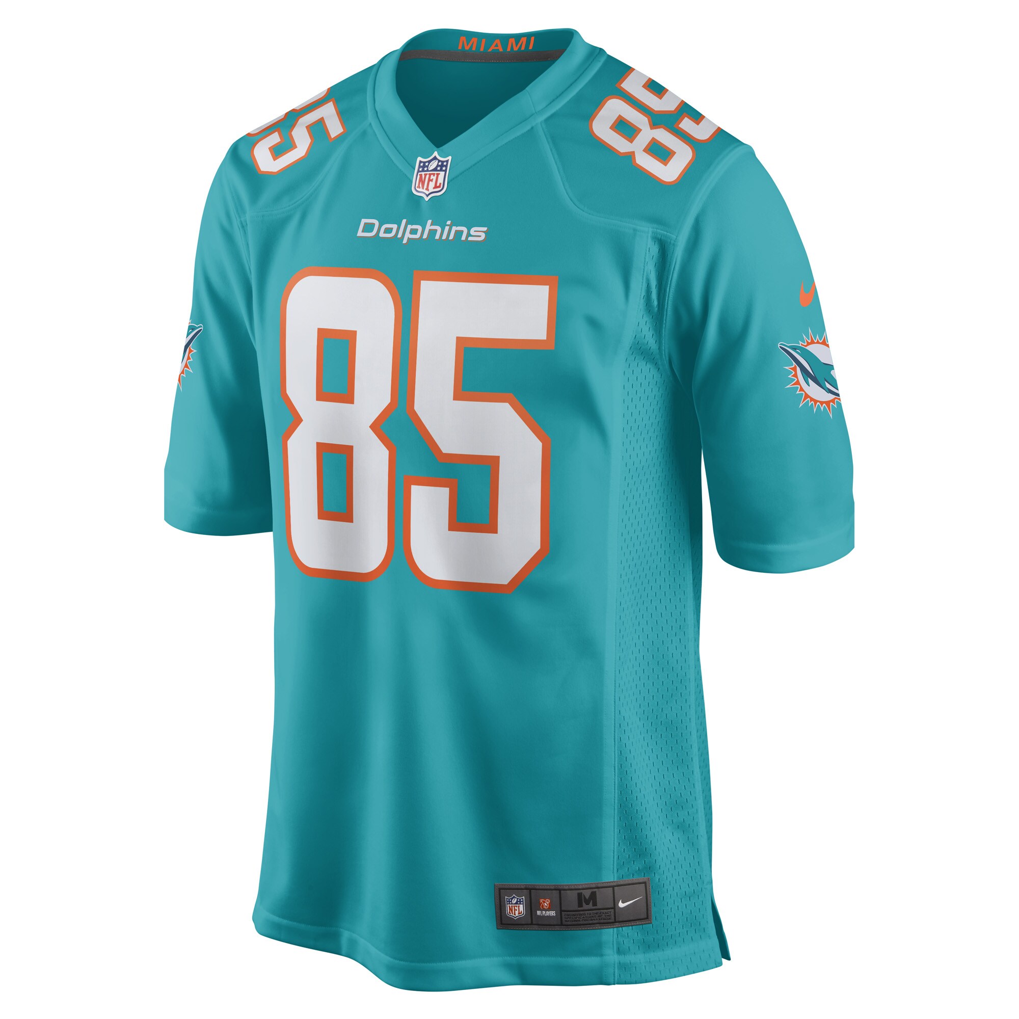 Alternative view of Men's Miami Dolphins River Cracraft Aqua Game Player Jersey JS3948 nicesnker