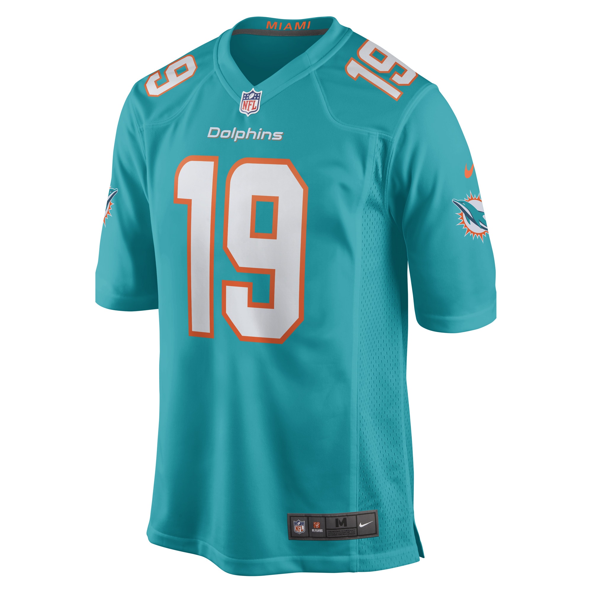 Alternative view of Men's Miami Dolphins Skylar Thompson Aqua Game Player Jersey JS3835 nicesnker