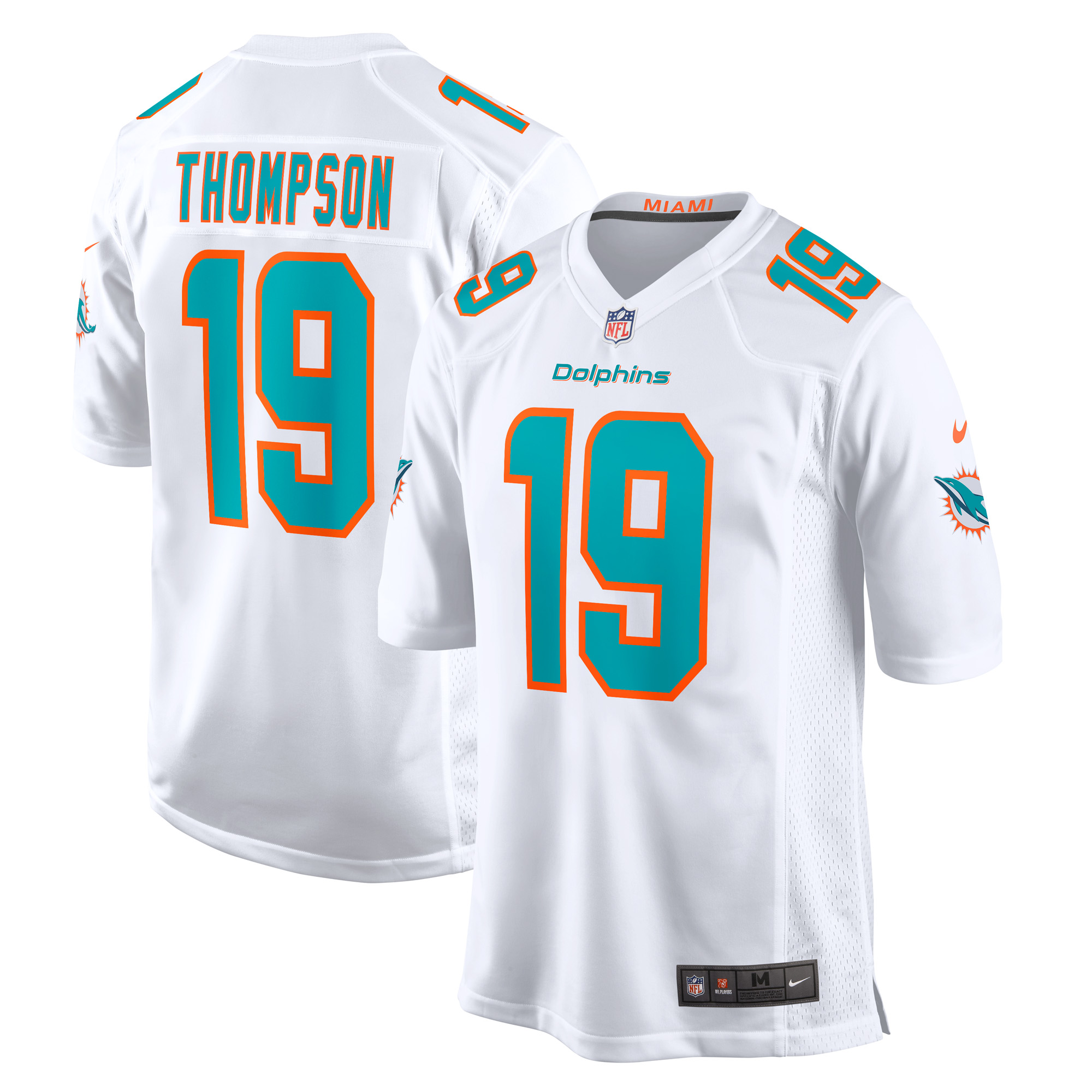 Men's Miami Dolphins Skylar Thompson White Game Player Jersey JS2135 nicesnker