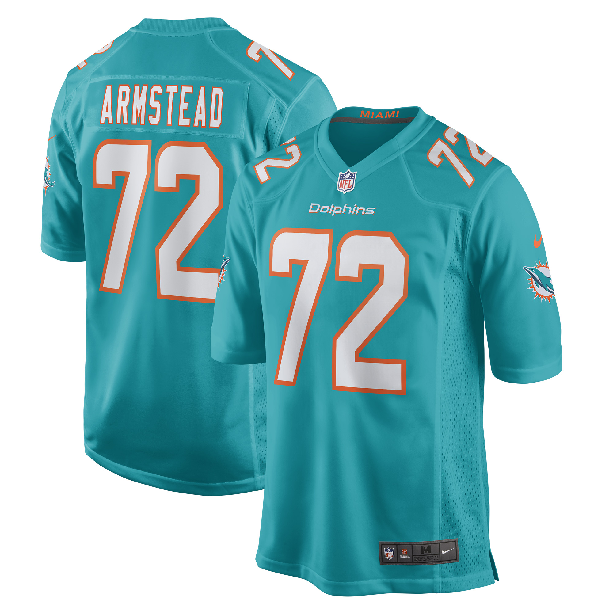 Men's Miami Dolphins Terron Armstead Aqua Game Jersey JS2596 nicesnker