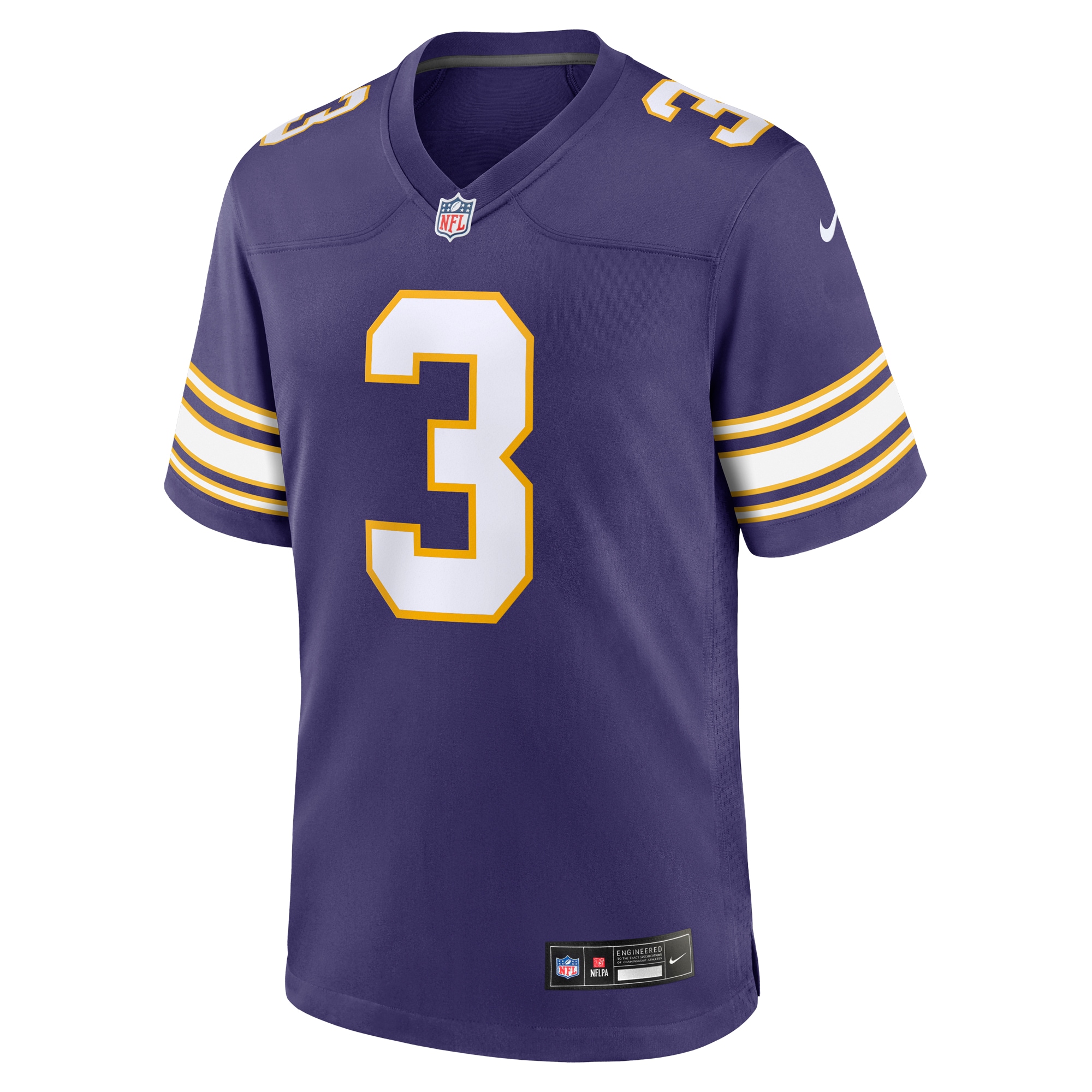 Alternative view of Men's Minnesota Vikings Addison Purple Classic Player Game Jersey JS7293 nicesnker
