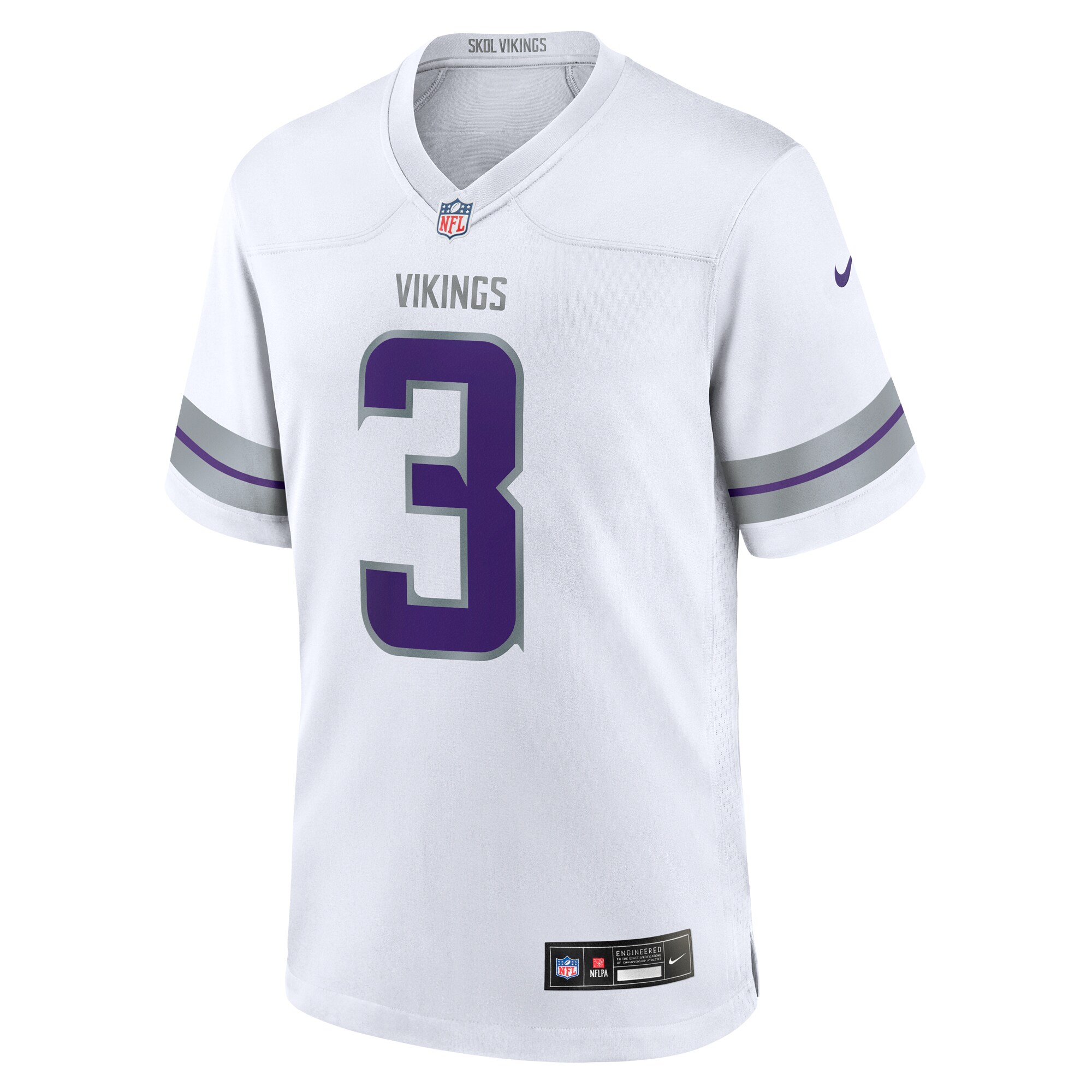Alternative view of Men's Minnesota Vikings Addison White Alternate Game Player Jersey JS5779 nicesnker