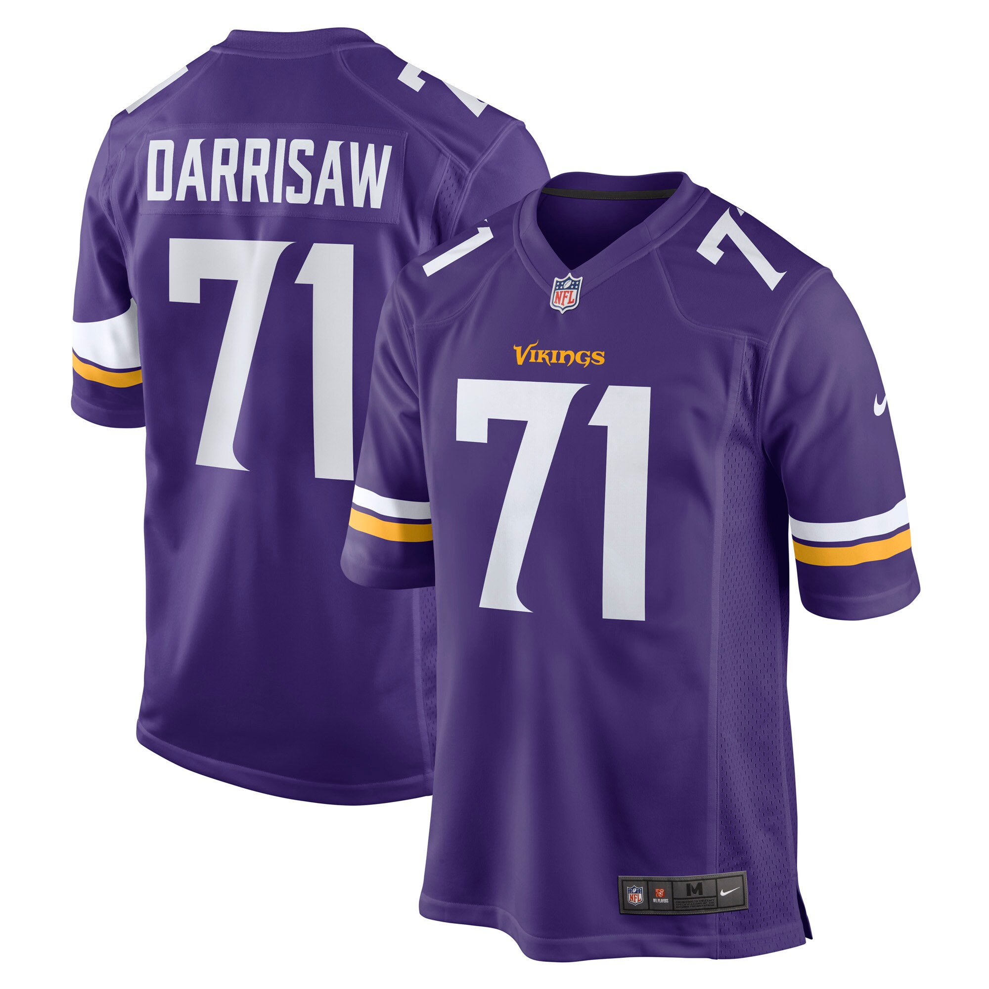 Men's Minnesota Vikings Christian Darrisaw Purple Game Jersey JS6517 nicesnker