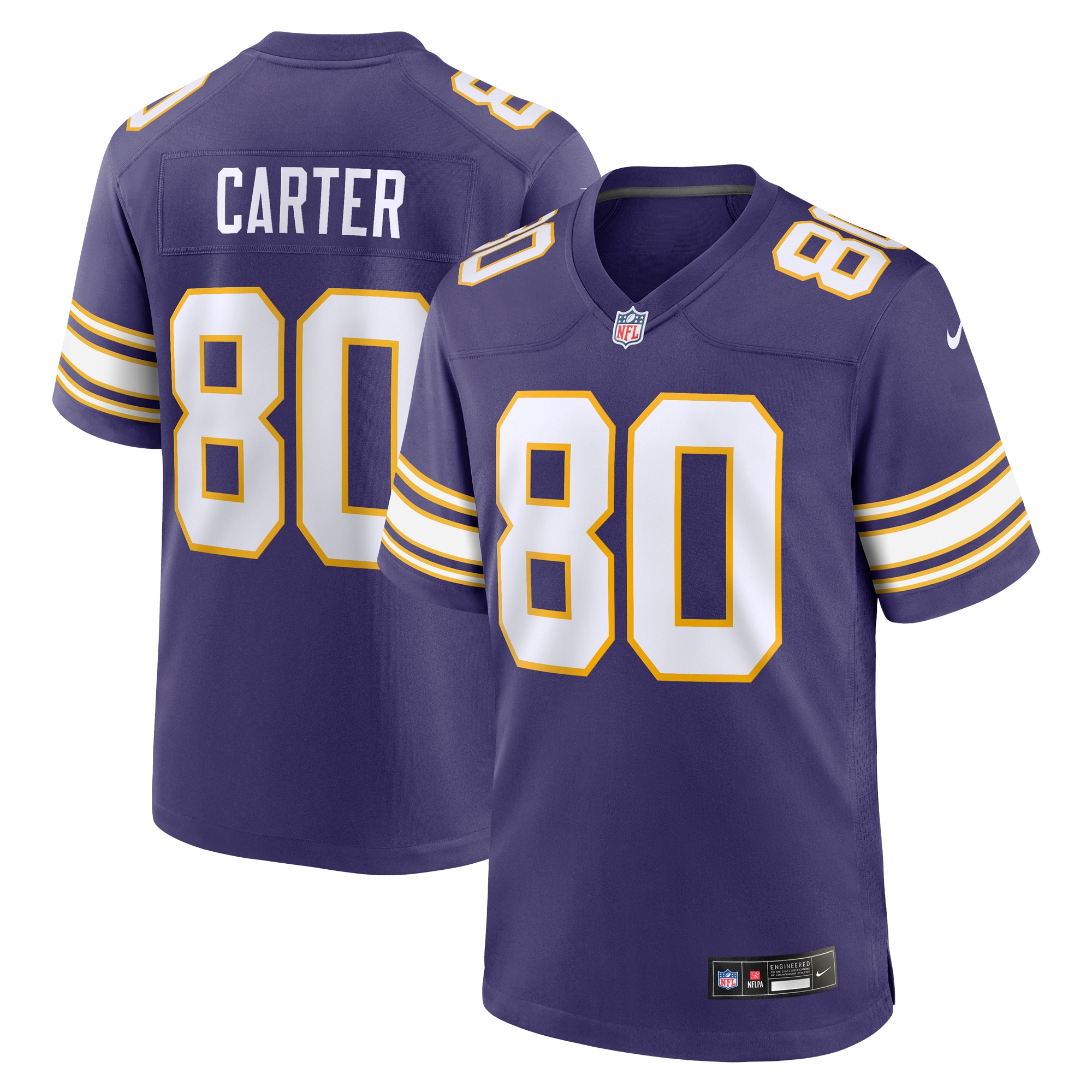 Men's Minnesota Vikings Cris Carter Purple Classic Retired Player Game Jersey JS4097 nicesnker