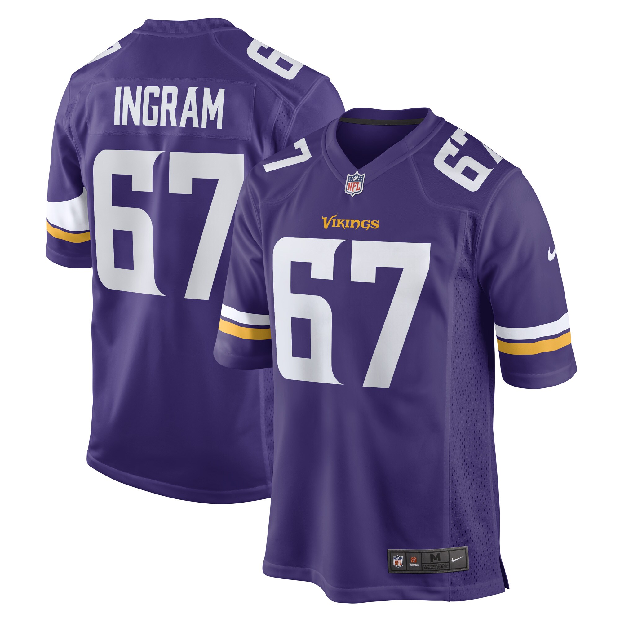 Men's Minnesota Vikings Ed Ingram Purple Game Player Jersey JS3089 nicesnker