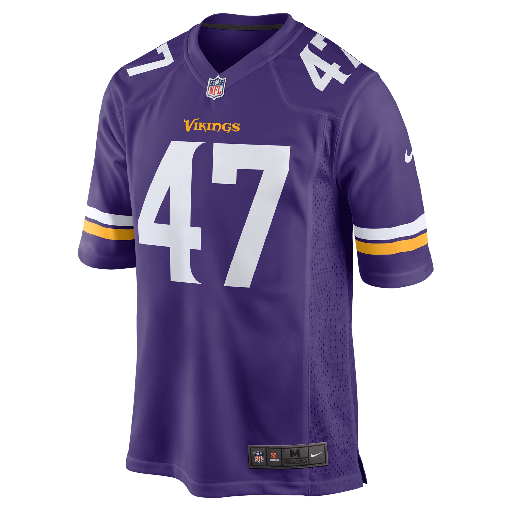 Alternative view of Men's Minnesota Vikings Jake McQuaide Purple Game Jersey JS5462 nicesnker
