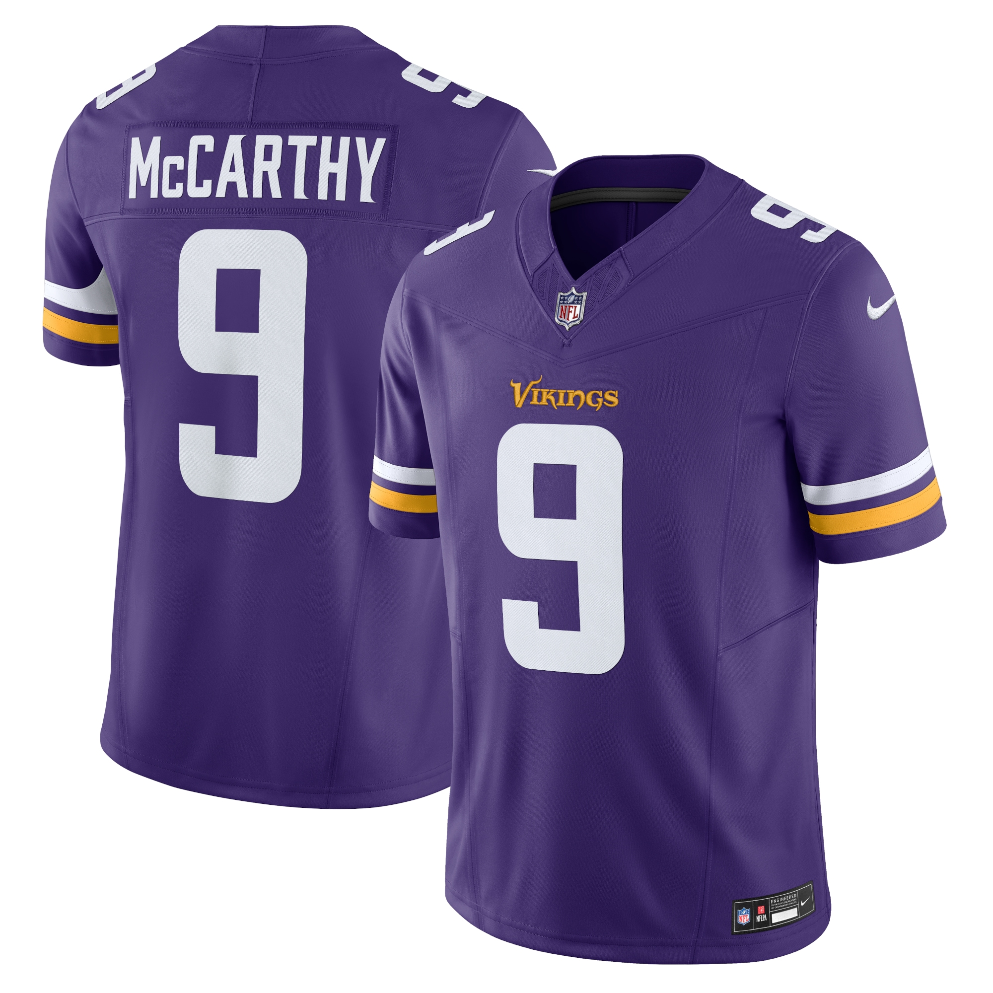 Men's Minnesota Vikings J.J. McCarthy Purple Vapor F.U.S.E. Limited Jersey JS1557 nicesnker
