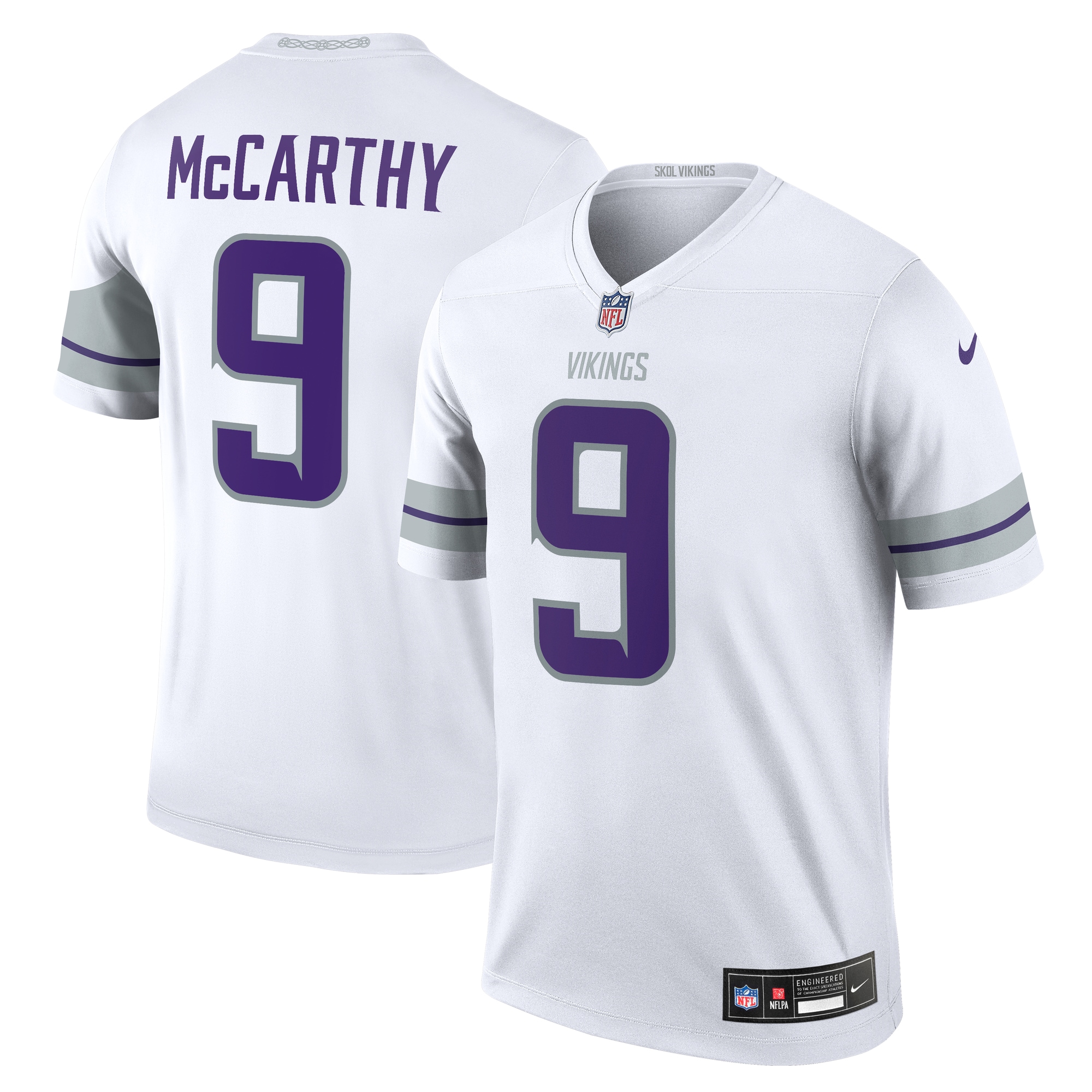 Men's Minnesota Vikings J.J. McCarthy White Alternate Legend Player Performance Top JS5514 nicesnker