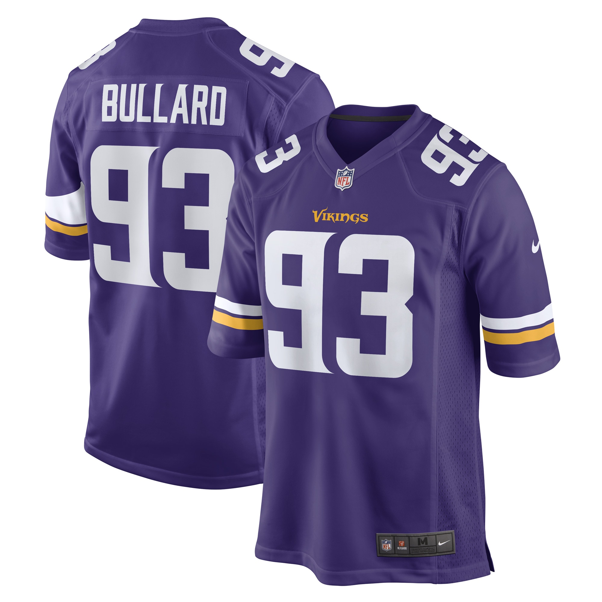 Men's Minnesota Vikings Jonathan Bullard Purple Game Player Jersey JS5719 nicesnker