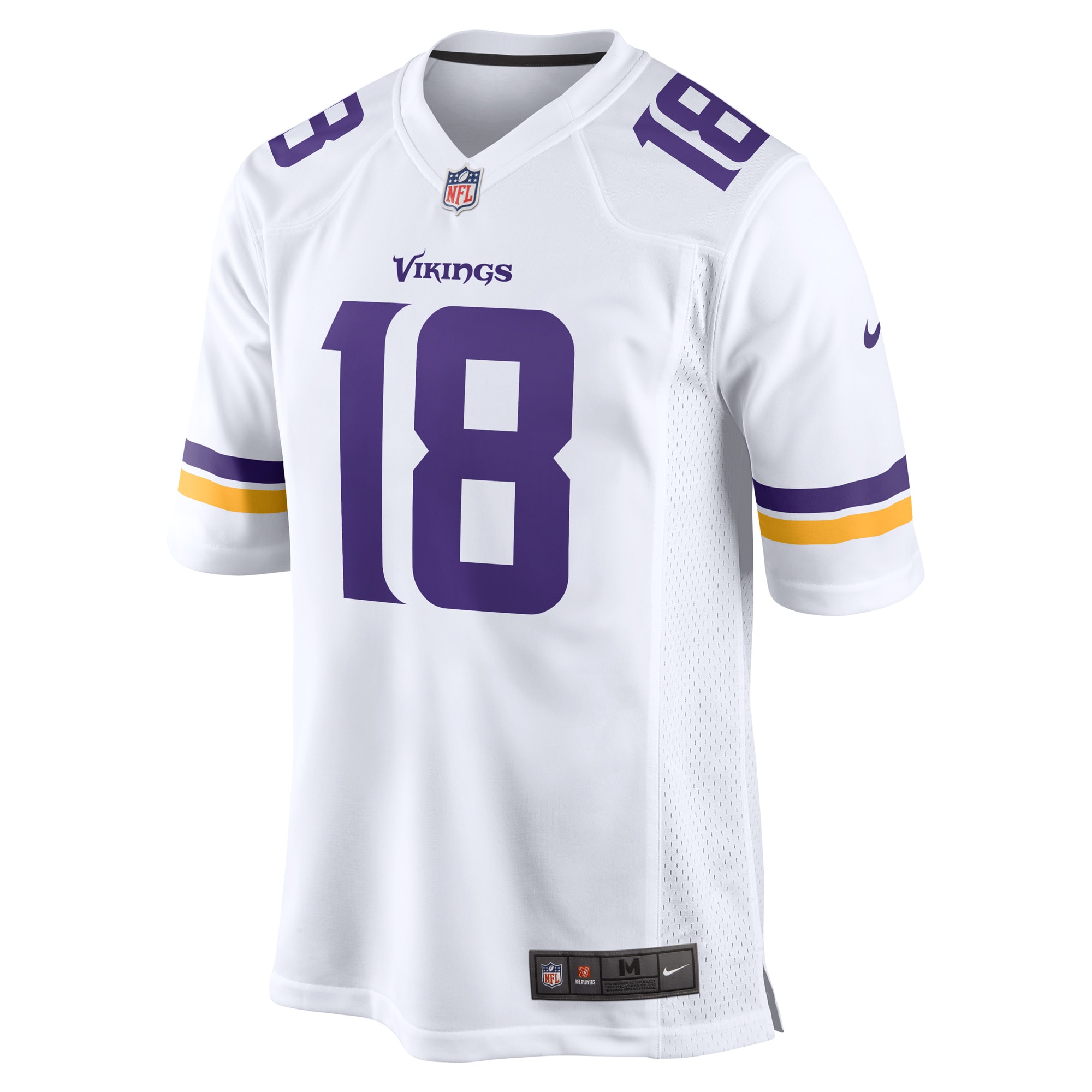 Alternative view of Men's Minnesota Vikings Justin Jefferson White Game Player Jersey JS9750 nicesnker
