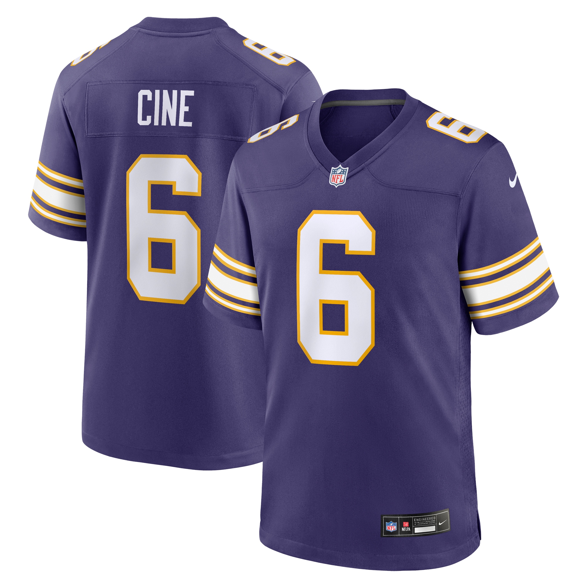 Men's Minnesota Vikings Lewis Cine Purple Classic Player Game Jersey JS9996 nicesnker