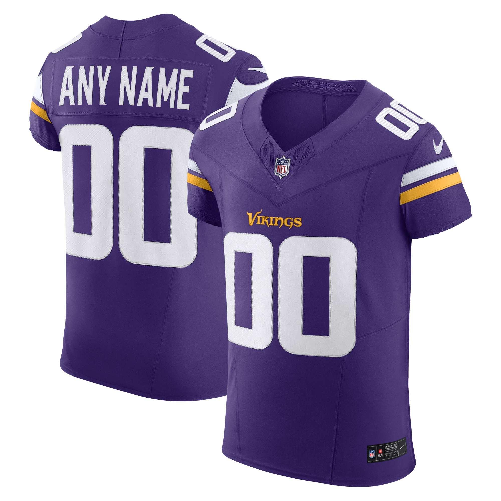 Men's Minnesota Vikings Purple Vapor F.U.S.E. Elite Custom Jersey JS8046 nicesnker