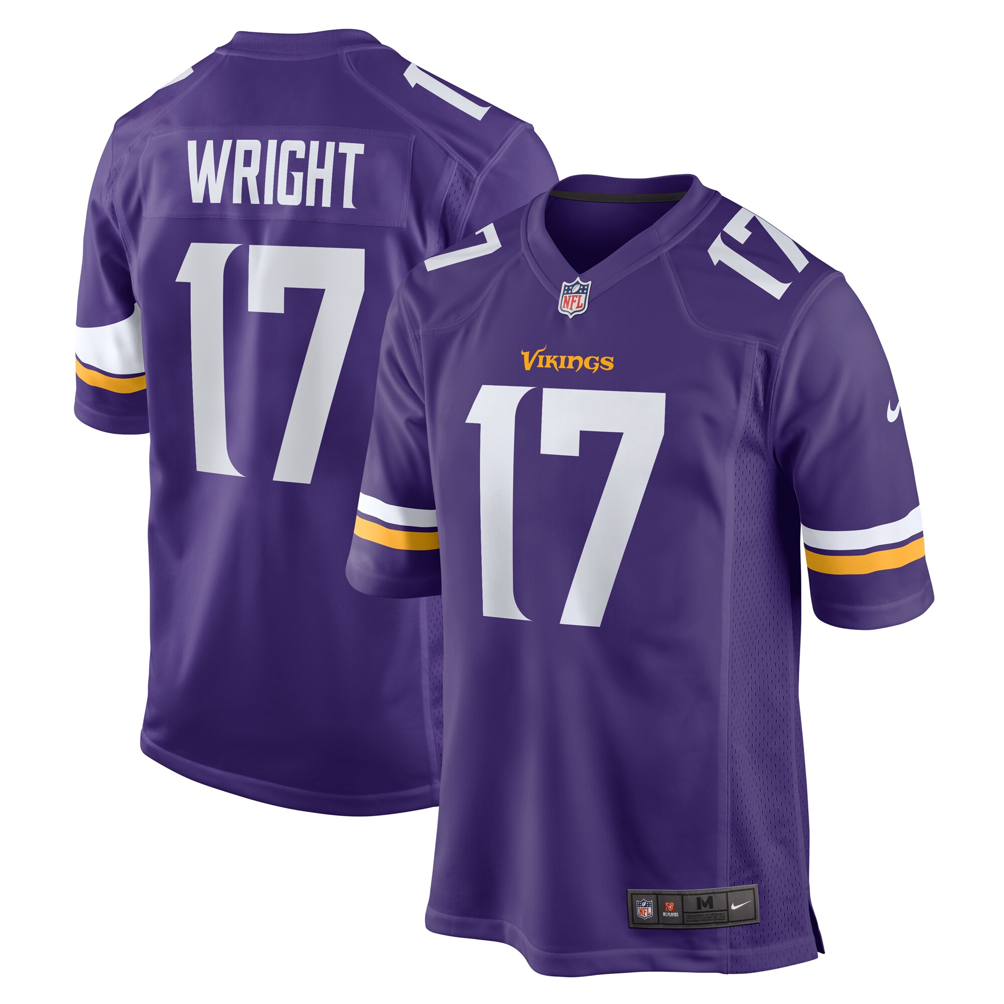 Men's Minnesota Vikings Ryan Wright Purple Game Jersey JS3105 nicesnker