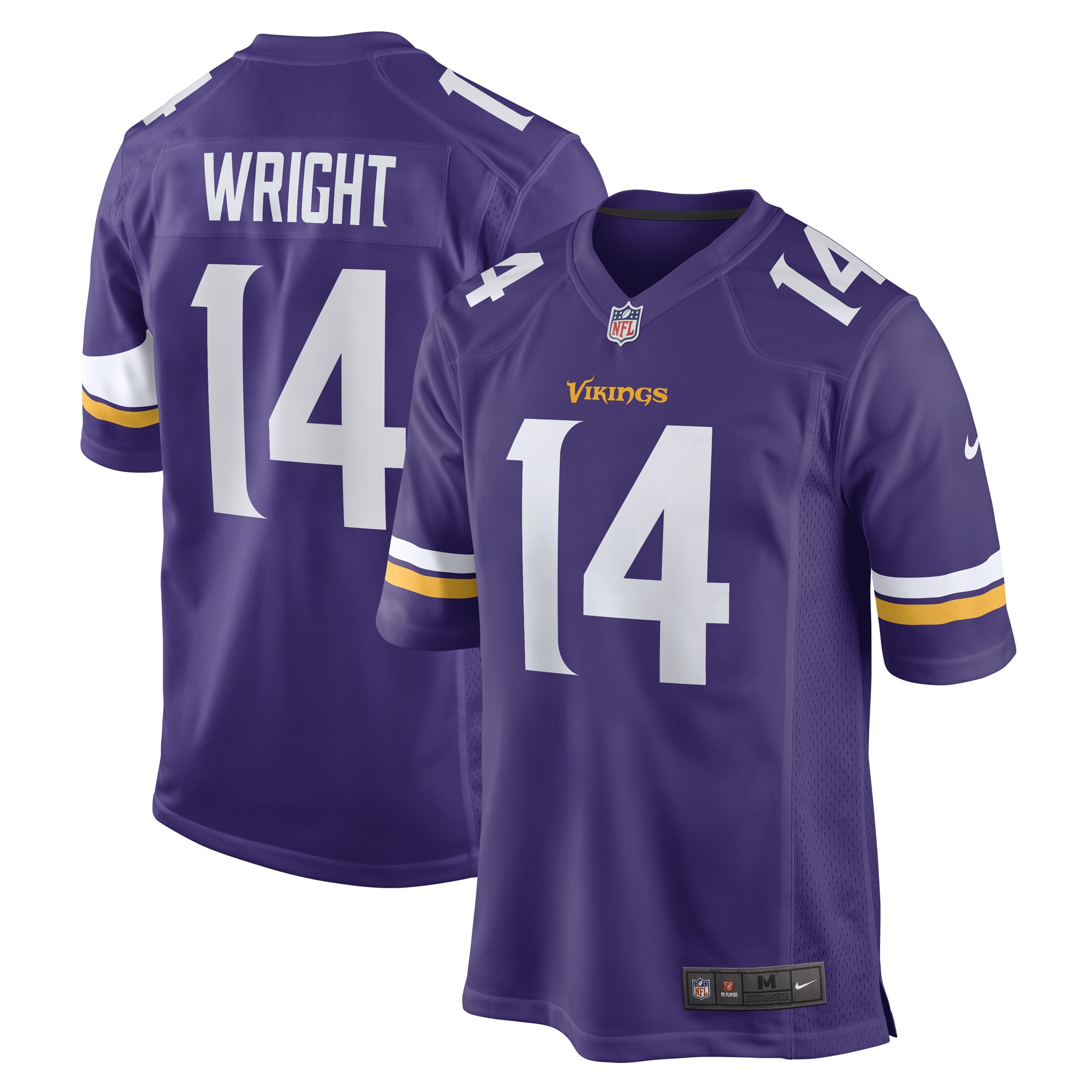 Men's Minnesota Vikings Ryan Wright Purple Game Player Jersey JS3814 nicesnker