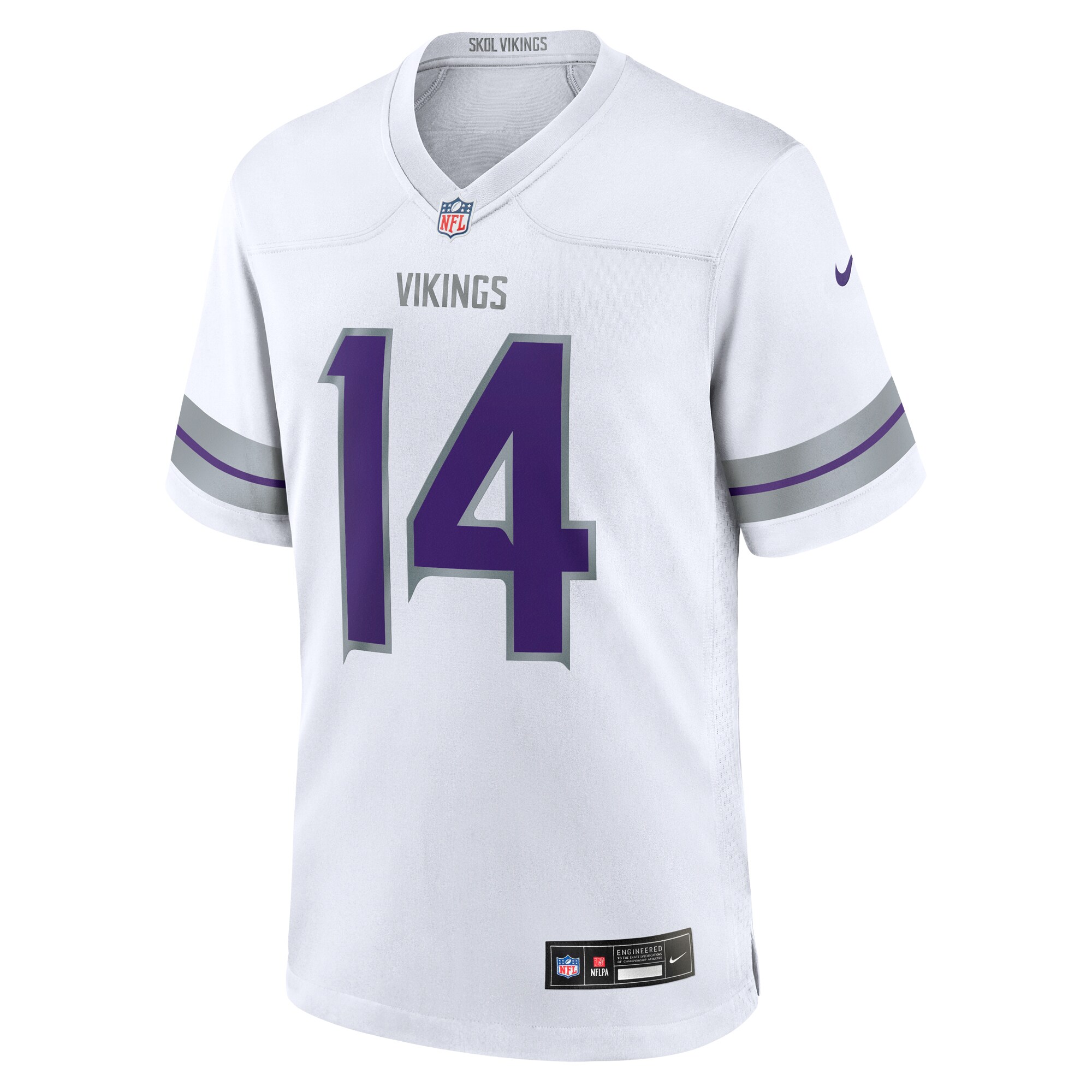 Alternative view of Men's Minnesota Vikings Sam Darnold White Alternate Game Player Jersey JS2345 nicesnker