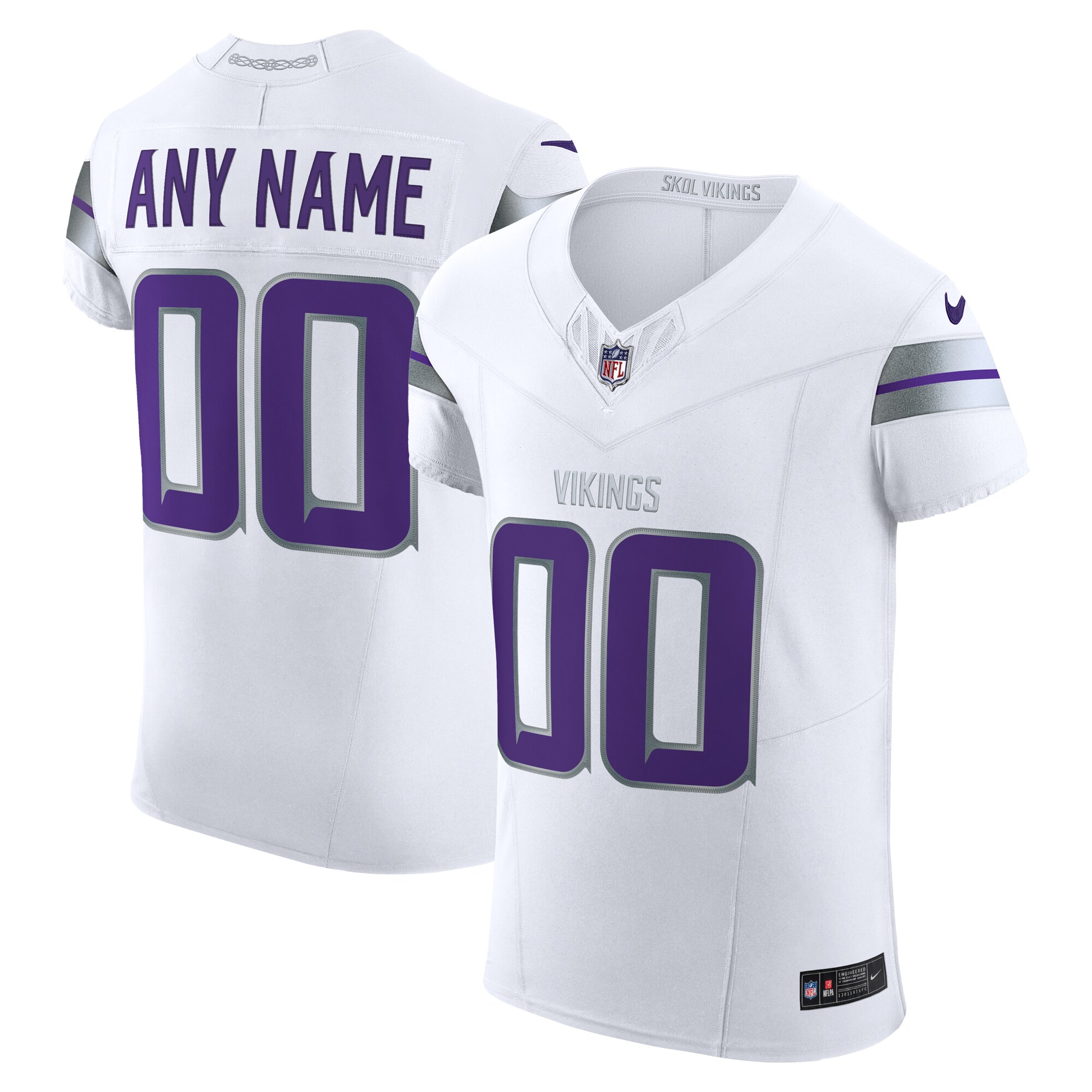 Men's Minnesota Vikings White Vapor F.U.S.E. Elite Custom Jersey JS4180 nicesnker