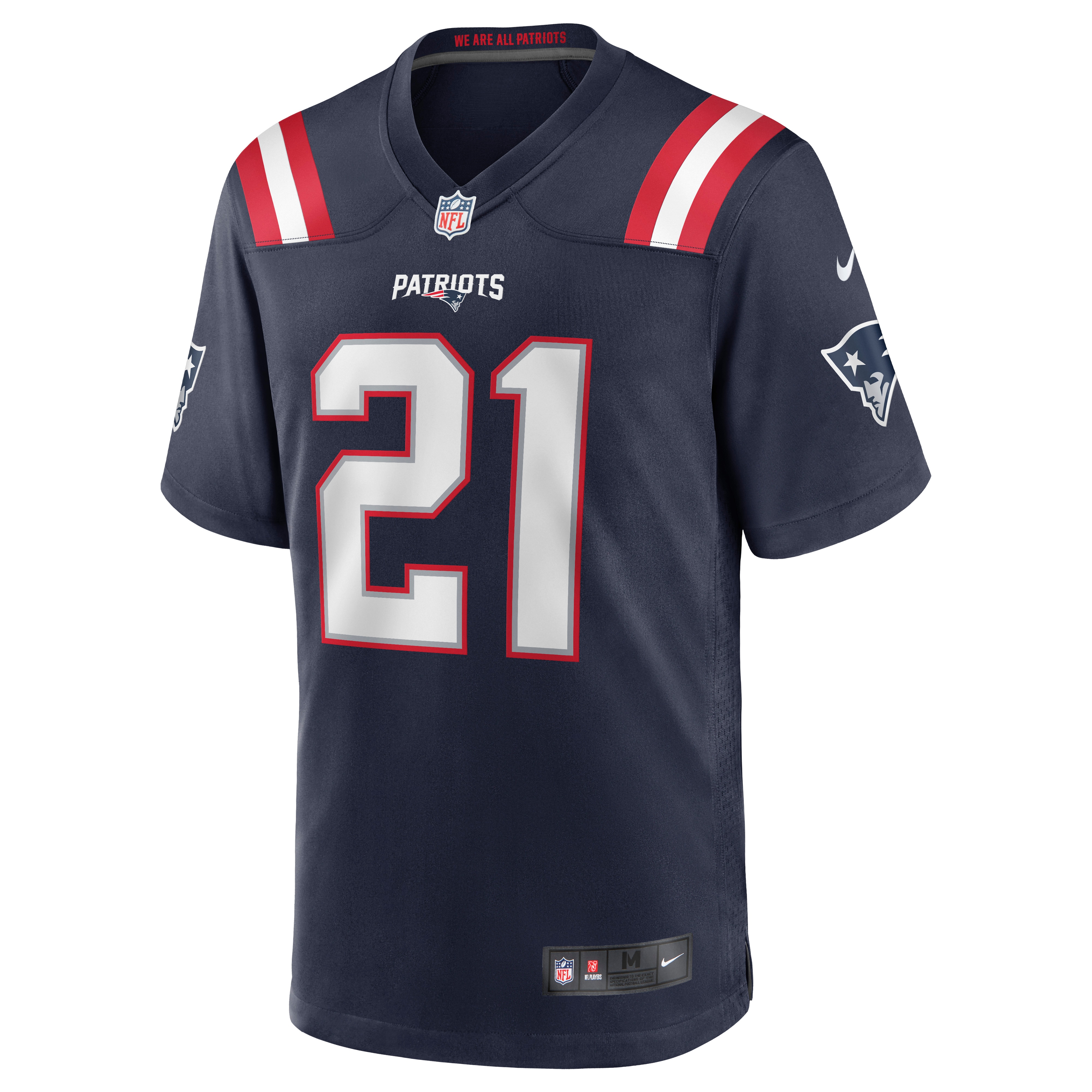 Alternative view of Men's New England Patriots Adrian Phillips Navy Game Jersey JS6431 nicesnker