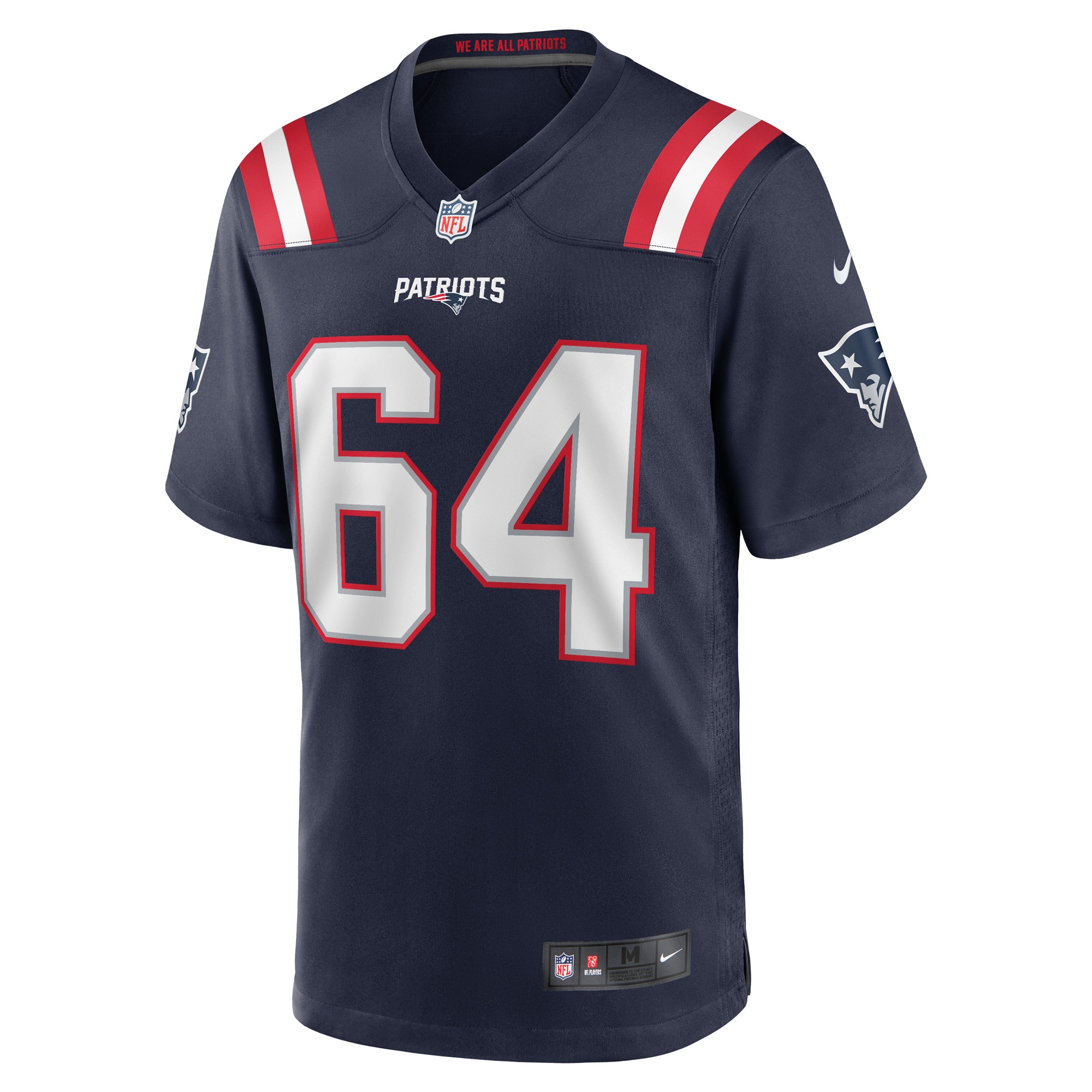 Alternative view of Men's New England Patriots Andrew Stueber Navy Game Player Jersey JS9904 nicesnker
