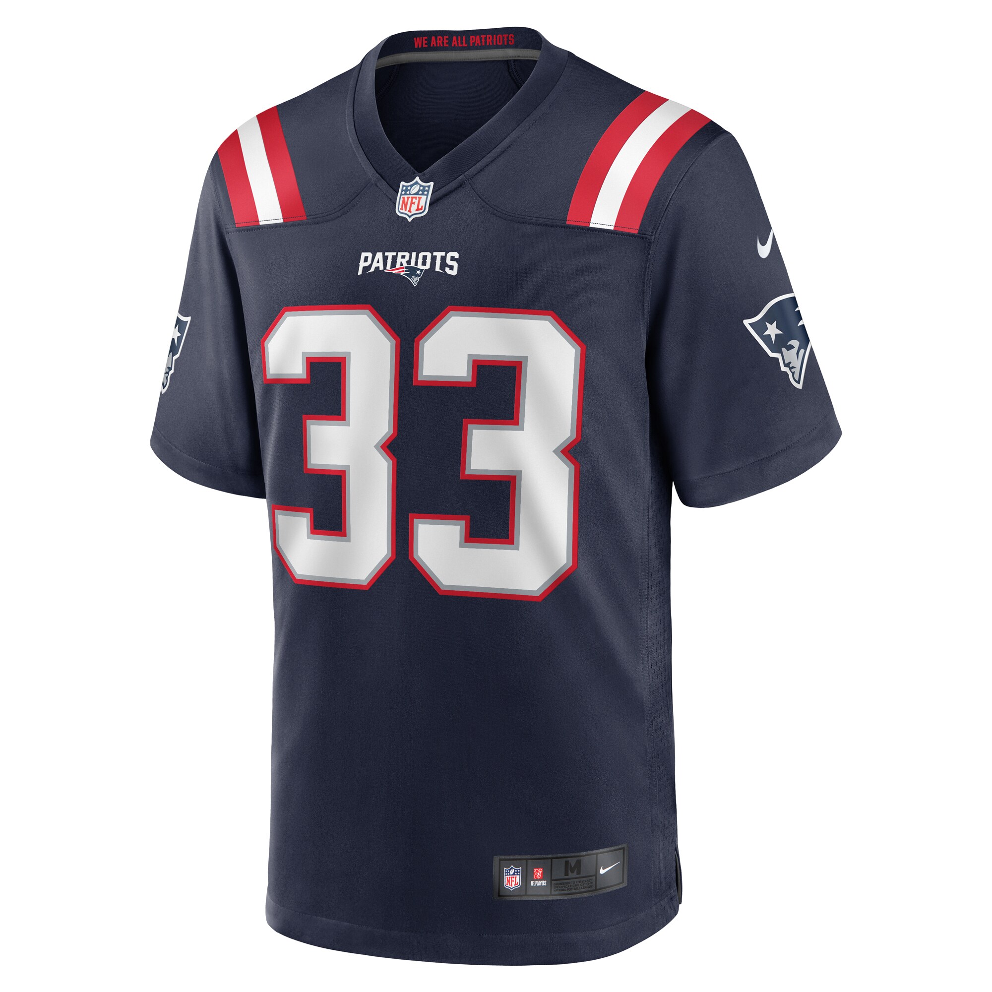 Alternative view of Men's New England Patriots Anfernee Jennings Navy Team Game Jersey JS9430 nicesnker
