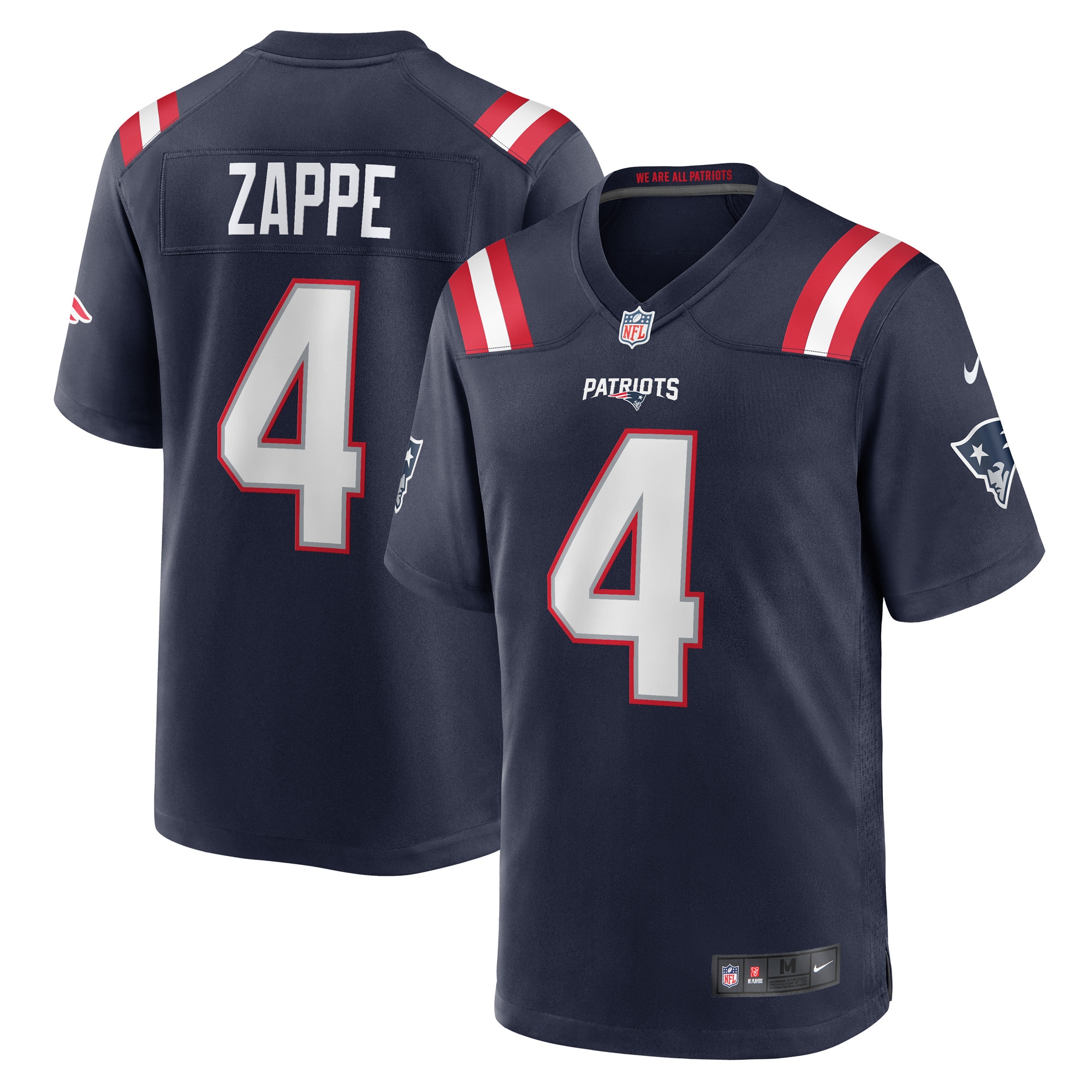 Men's New England Patriots Bailey Zappe Navy Game Player Jersey JS8134 nicesnker