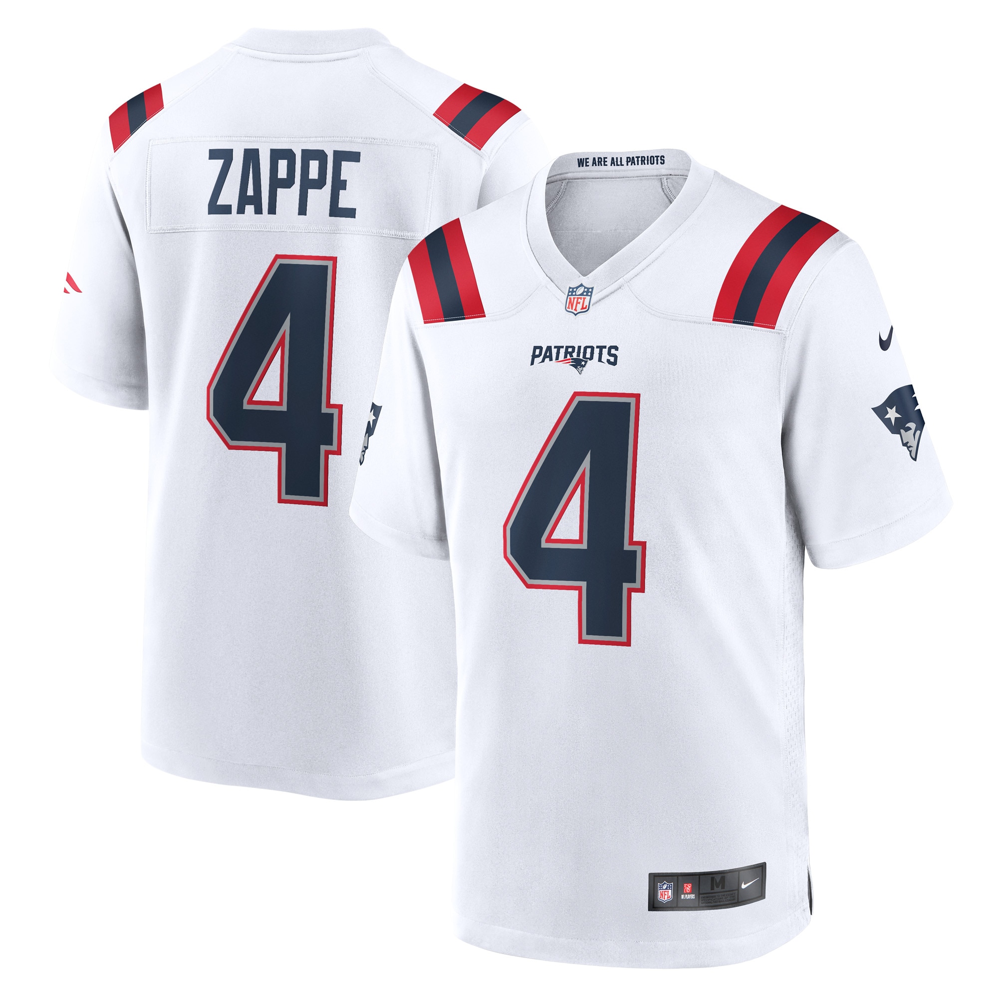 Men's New England Patriots Bailey Zappe White Game Player Jersey JS5037 nicesnker