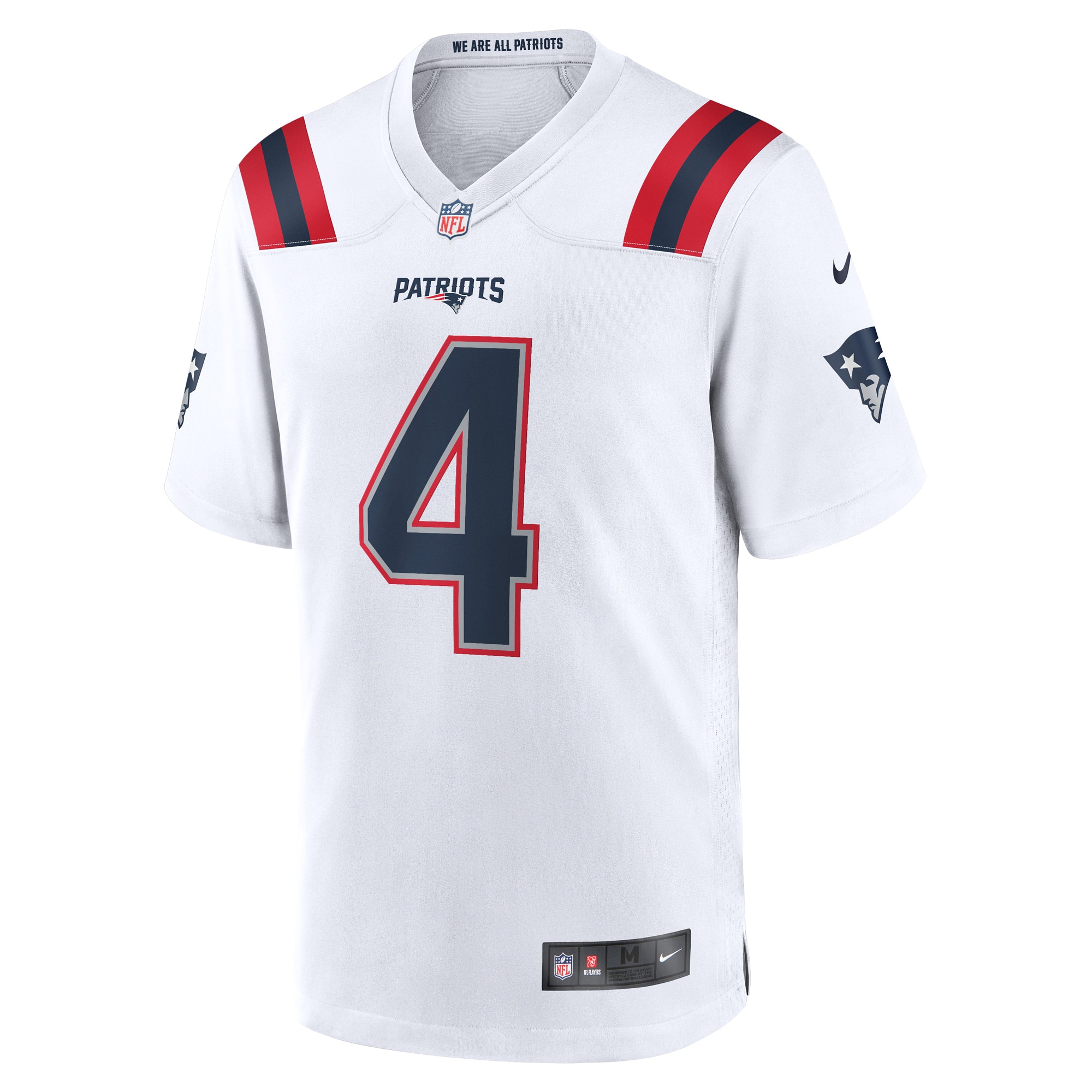 Alternative view of Men's New England Patriots Bailey Zappe White Game Player Jersey JS5037 nicesnker