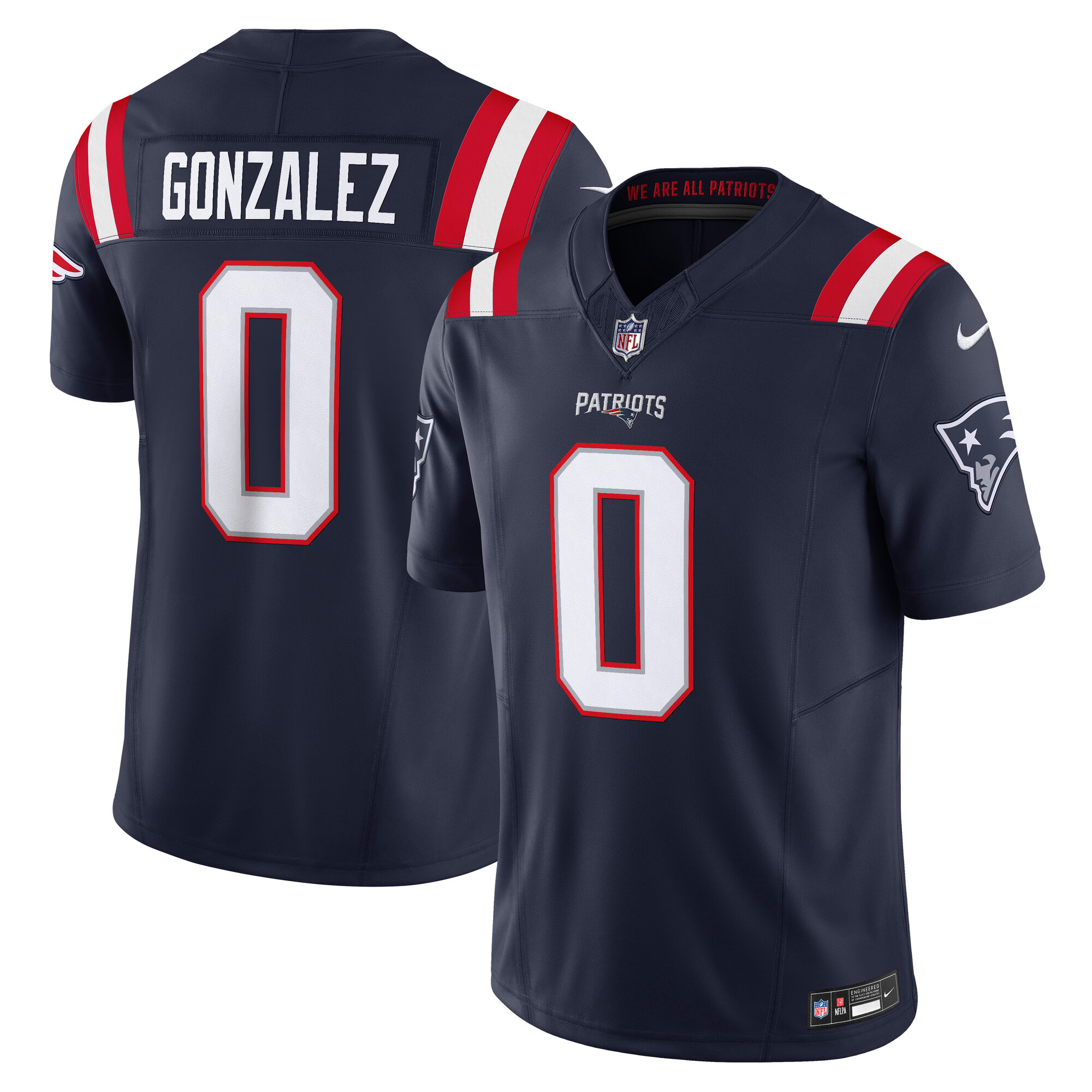 Men's New England Patriots Christian Gonzalez Navy Vapor F.U.S.E. Limited Jersey JS5173 nicesnker