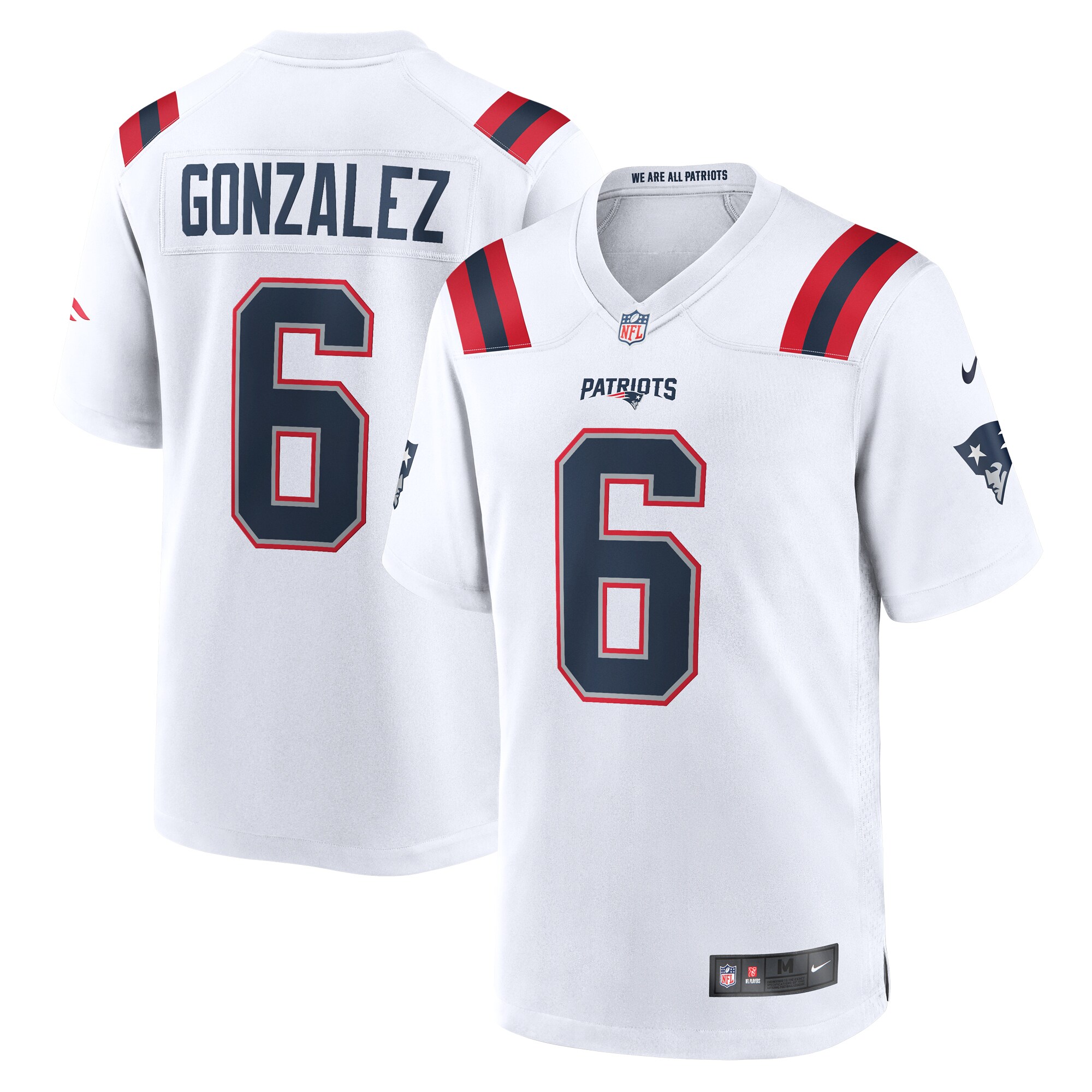 Men's New England Patriots Christian Gonzalez White Game Jersey JS9065 nicesnker