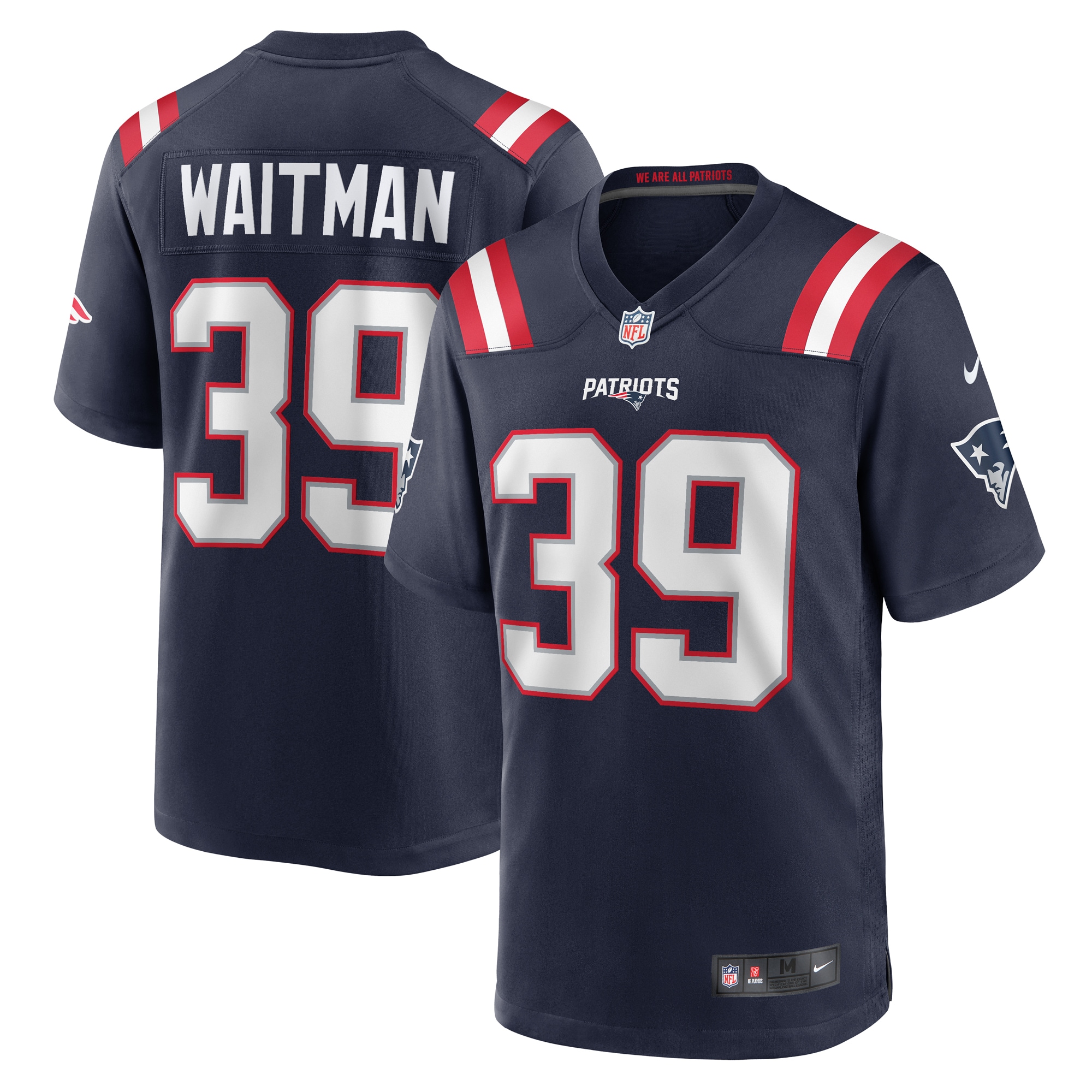 Men's New England Patriots Corliss Waitman Navy Team Game Jersey JS2396 nicesnker