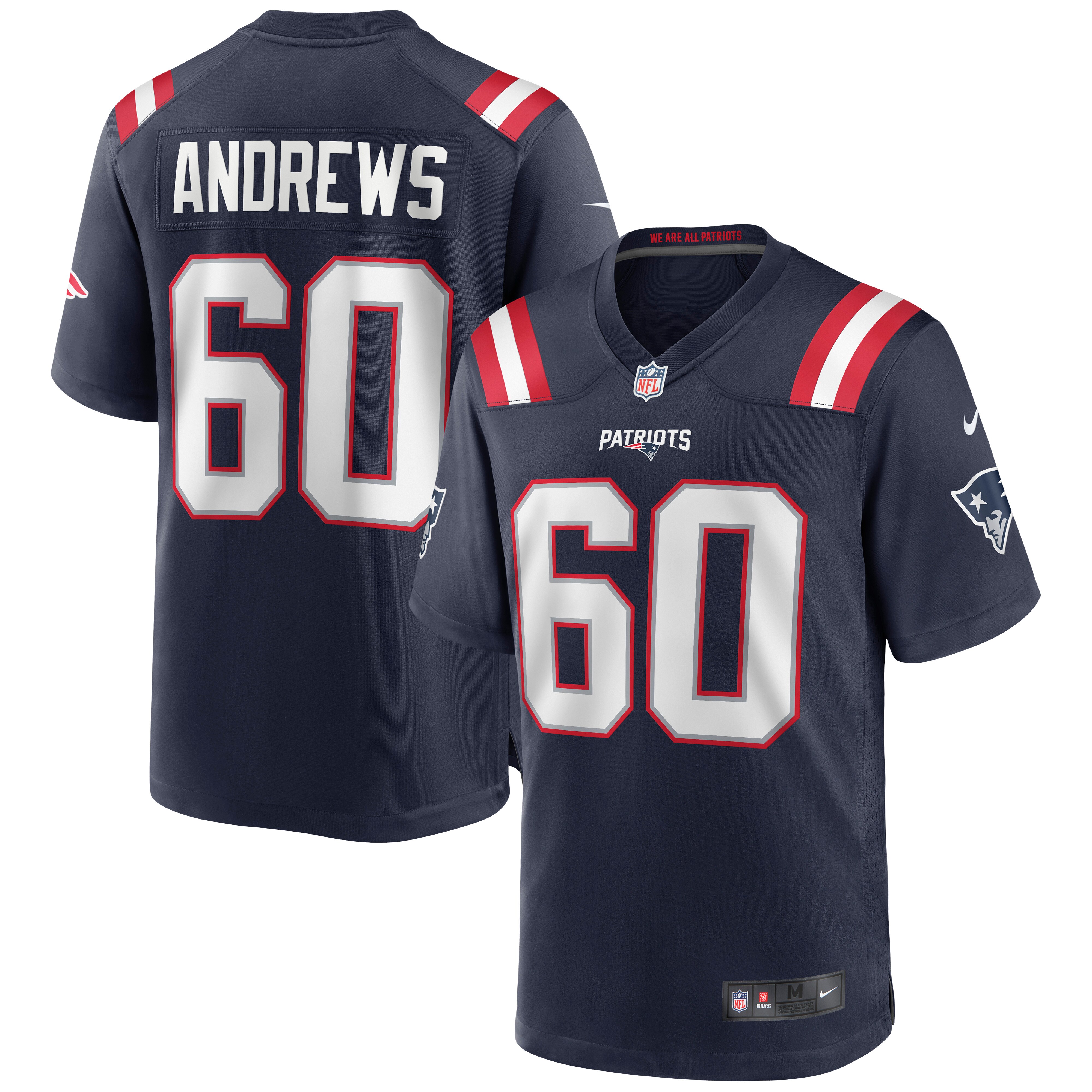 Men's New England Patriots David Andrews Navy Game Jersey JS3081 nicesnker
