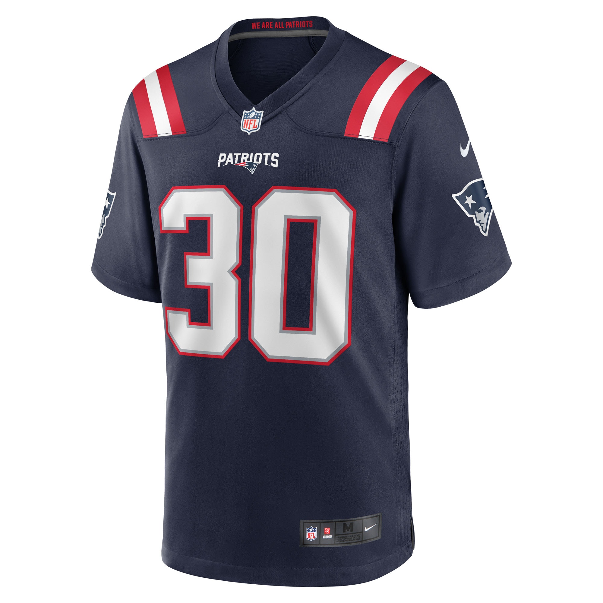 Alternative view of Men's New England Patriots D.J. James Navy Team Game Jersey JS9849 nicesnker