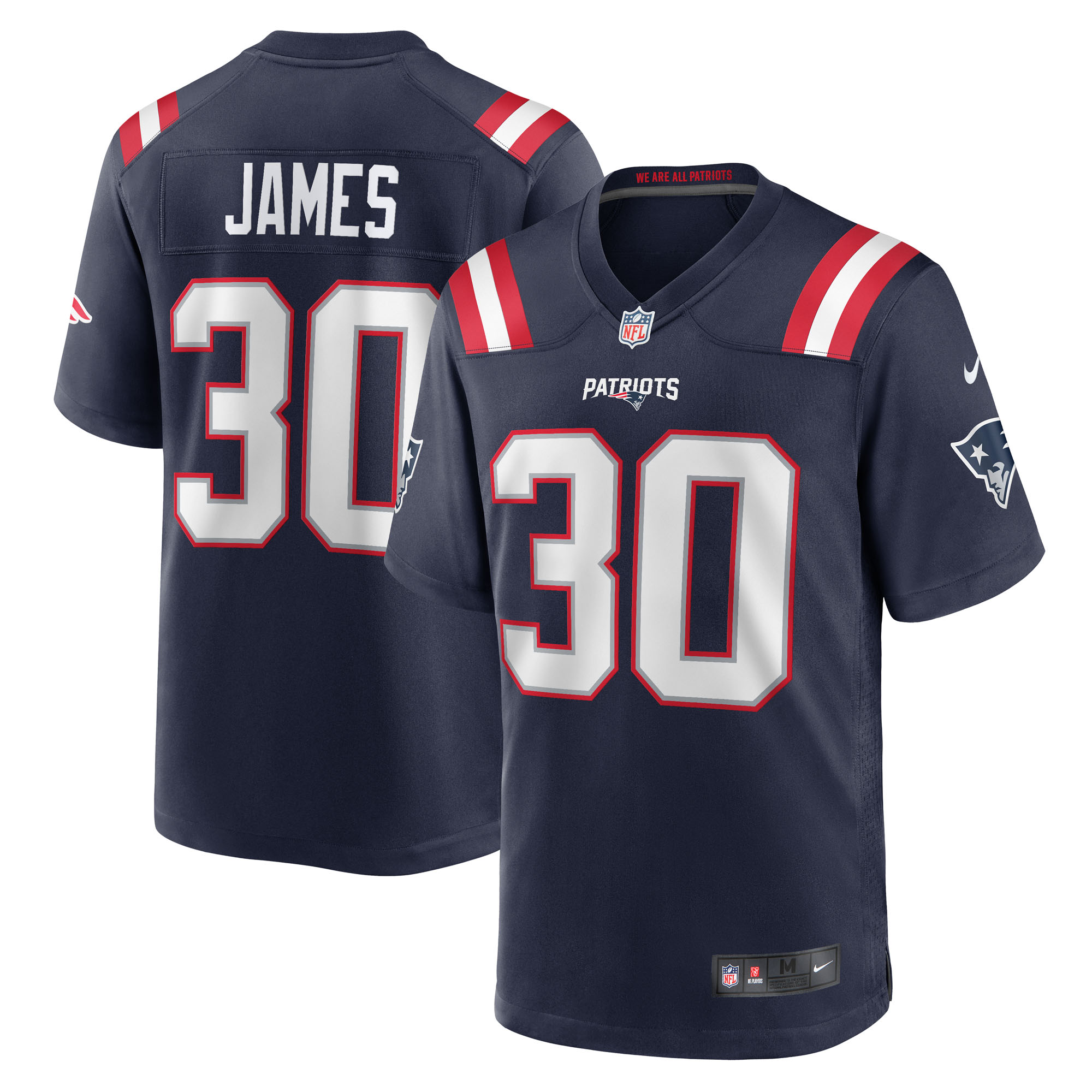 Men's New England Patriots D.J. James Navy Team Game Jersey JS9849 nicesnker