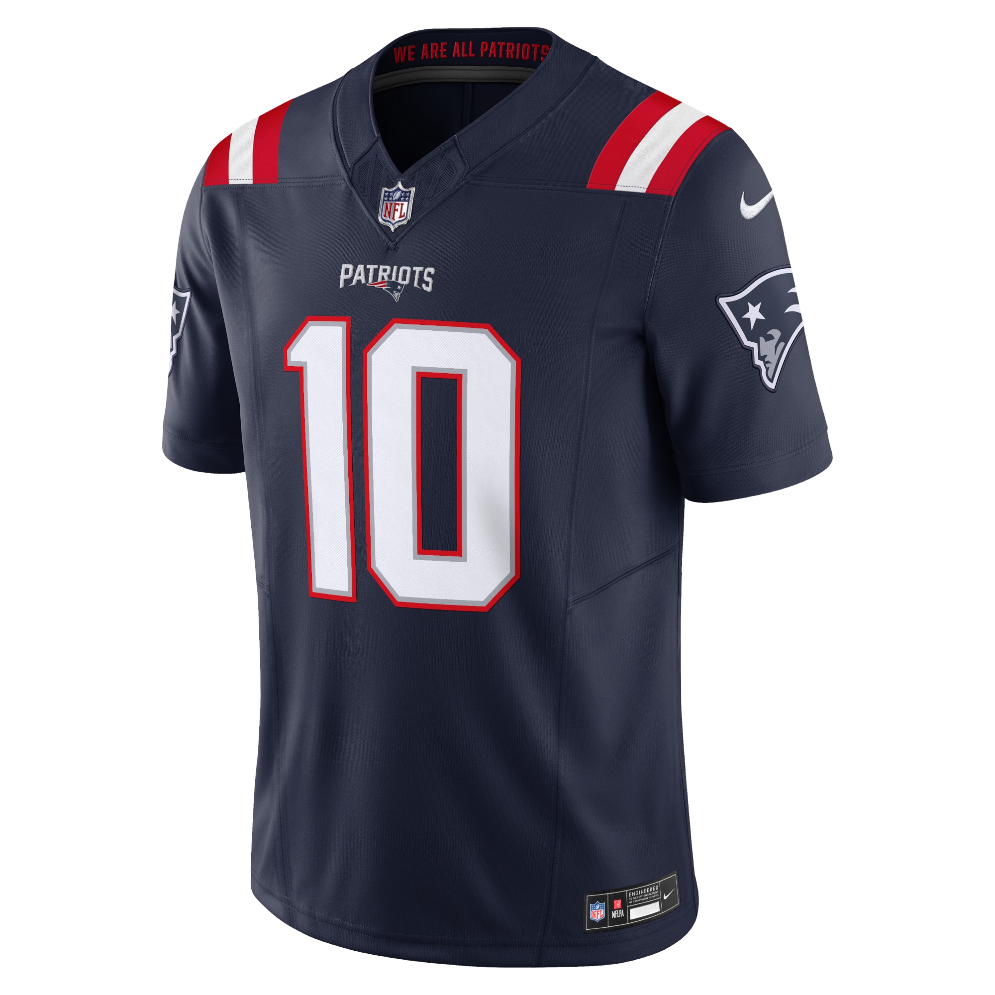 Alternative view of Men's New England Patriots Drake Maye Navy Vapor F.U.S.E. Limited Jersey JS7981 nicesnker