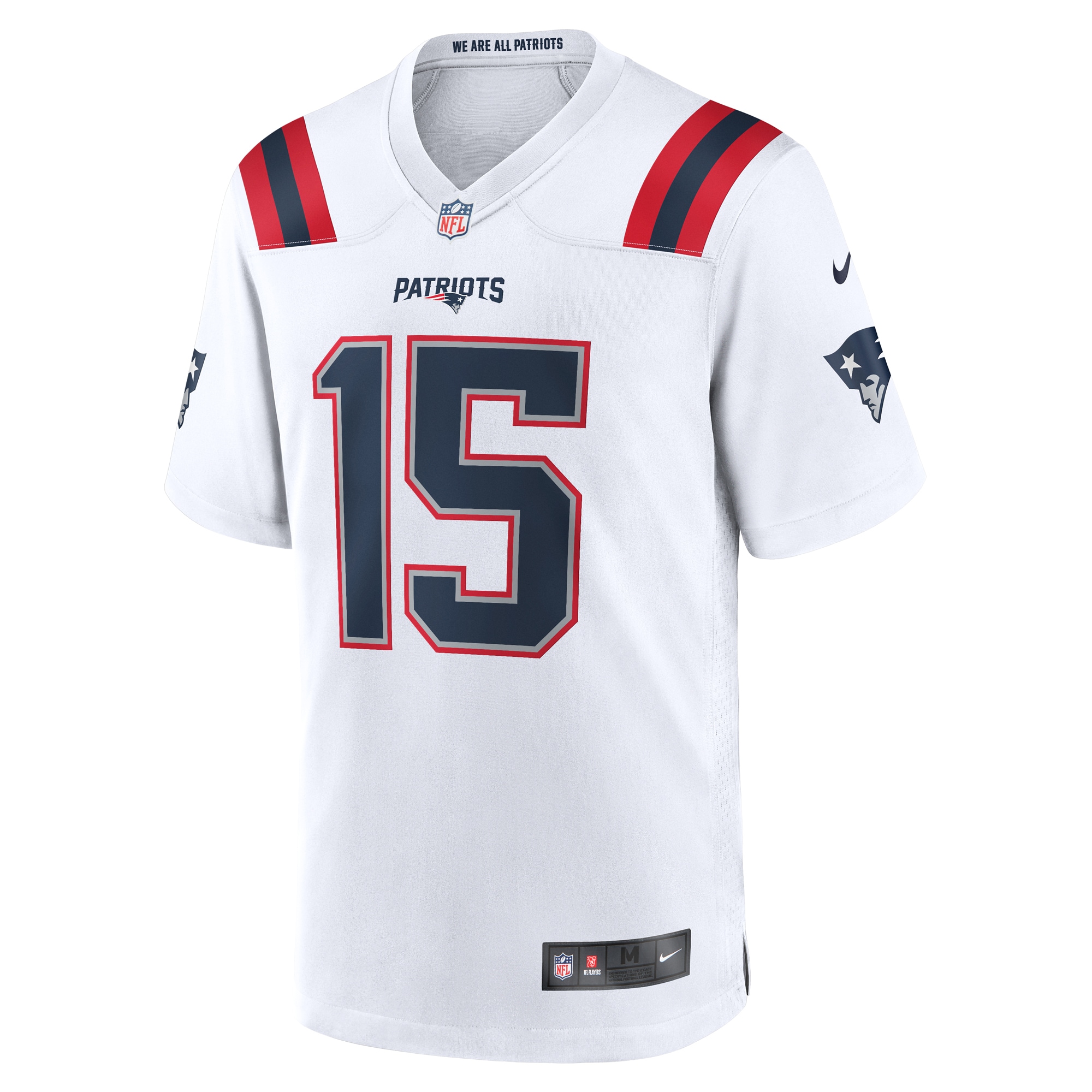 Alternative view of Men's New England Patriots Ezekiel Elliott White Game Player Jersey JS4478 nicesnker