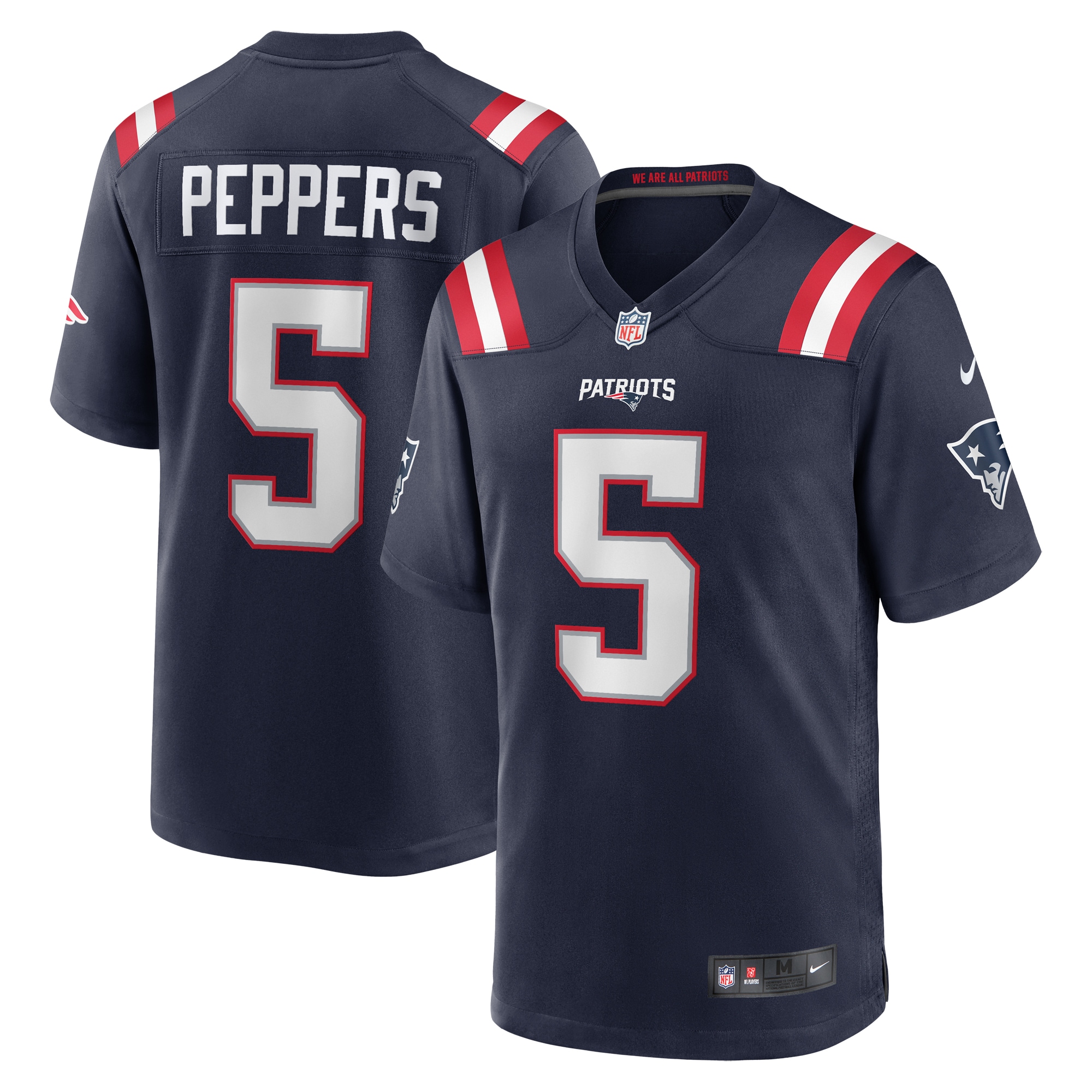 Men's New England Patriots Jabrill Peppers Navy Game Player Jersey JS7739 nicesnker