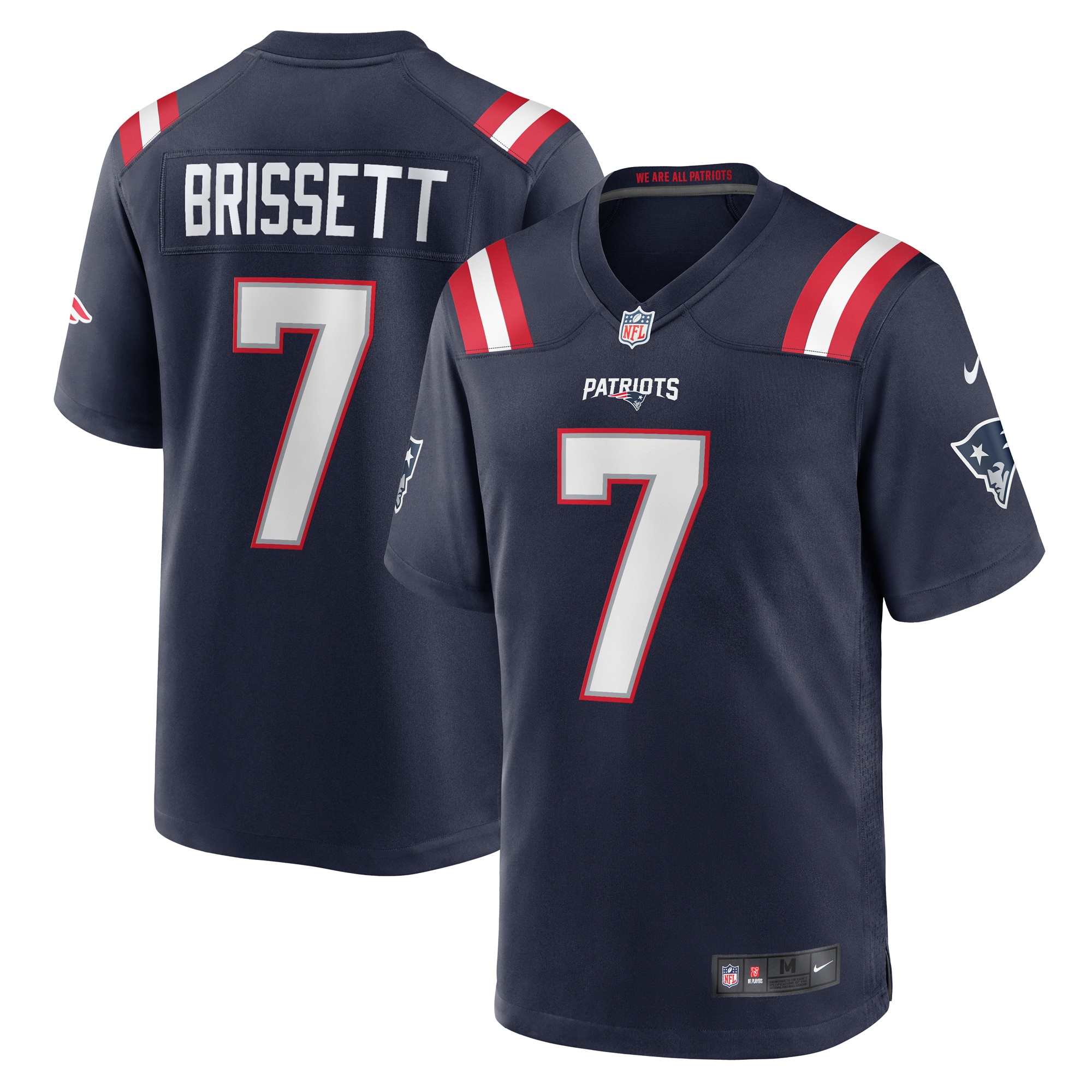 Men's New England Patriots Jacoby Brissett Navy Game Jersey JS9443 nicesnker