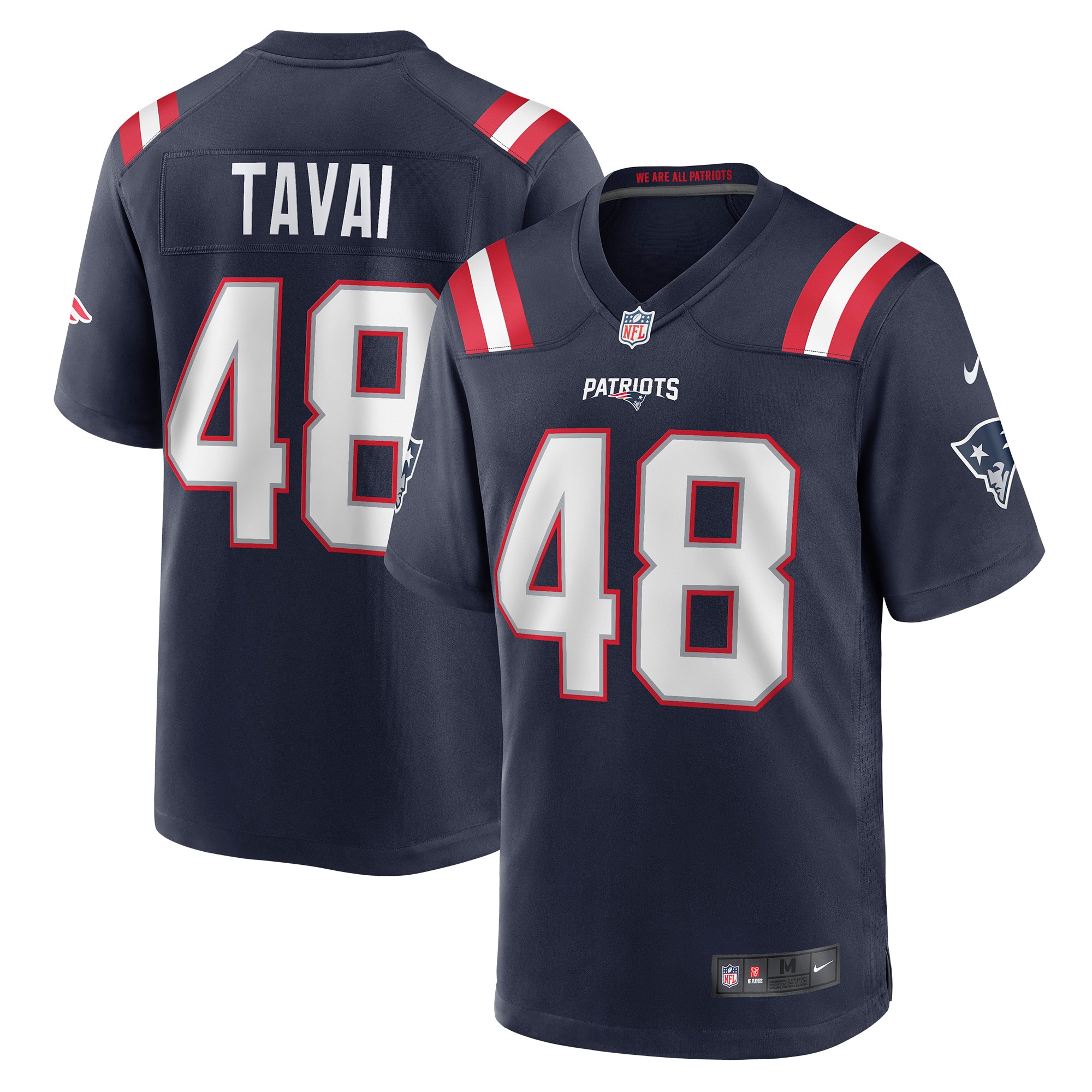 Men's New England Patriots Jahlani Tavai Navy Game Player Jersey JS2633 nicesnker