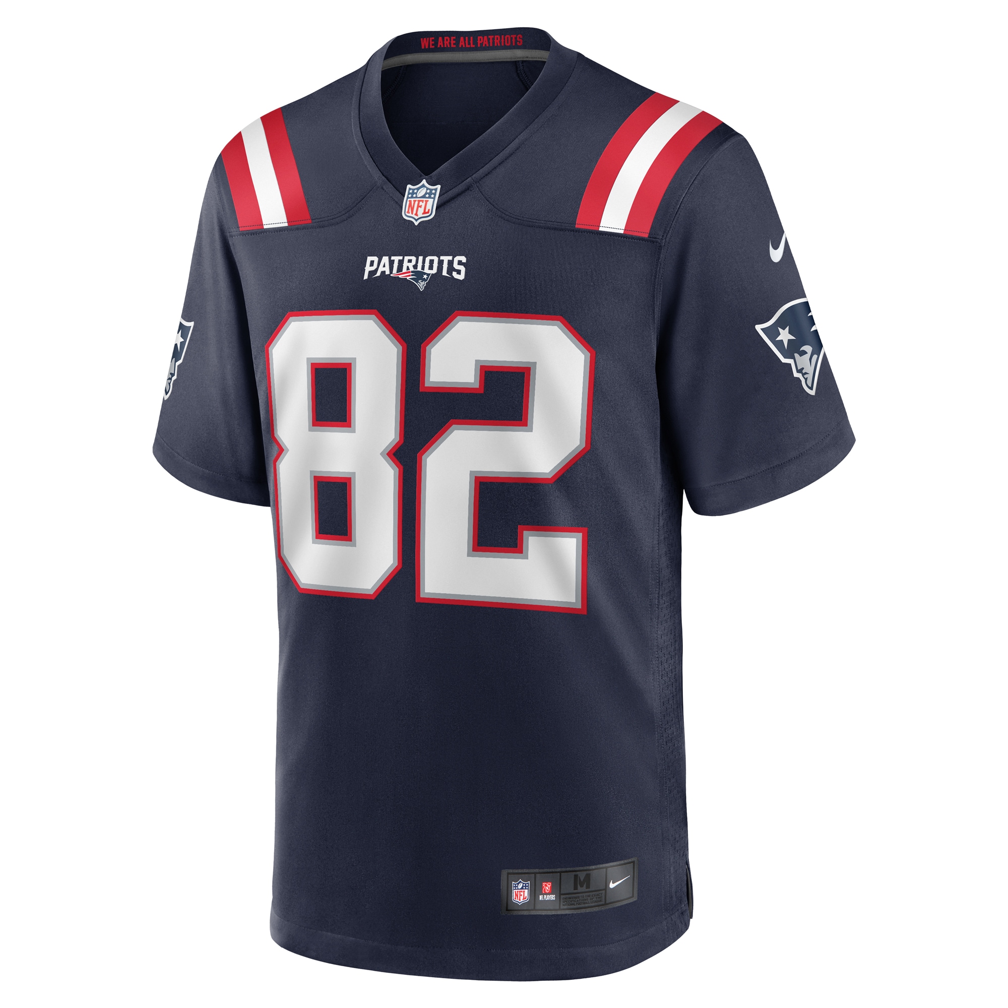 Alternative view of Men's New England Patriots JaQuae Jackson Navy Game Jersey JS9437 nicesnker