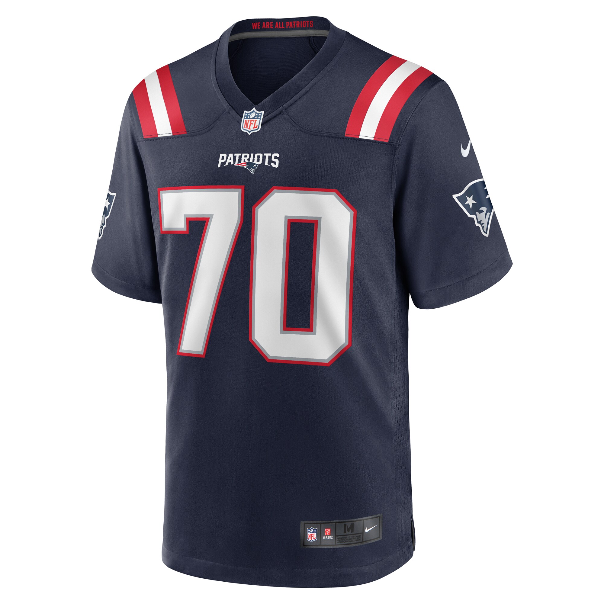 Alternative view of Men's New England Patriots Jeremiah Pharms Jr. Navy Team Game Jersey JS6224 nicesnker